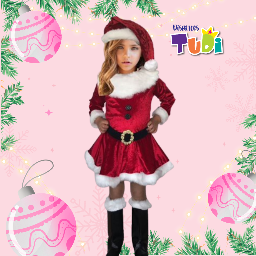 Foto 4 pulgar | Disfraz de Santa Claus con Gorro para Niñas