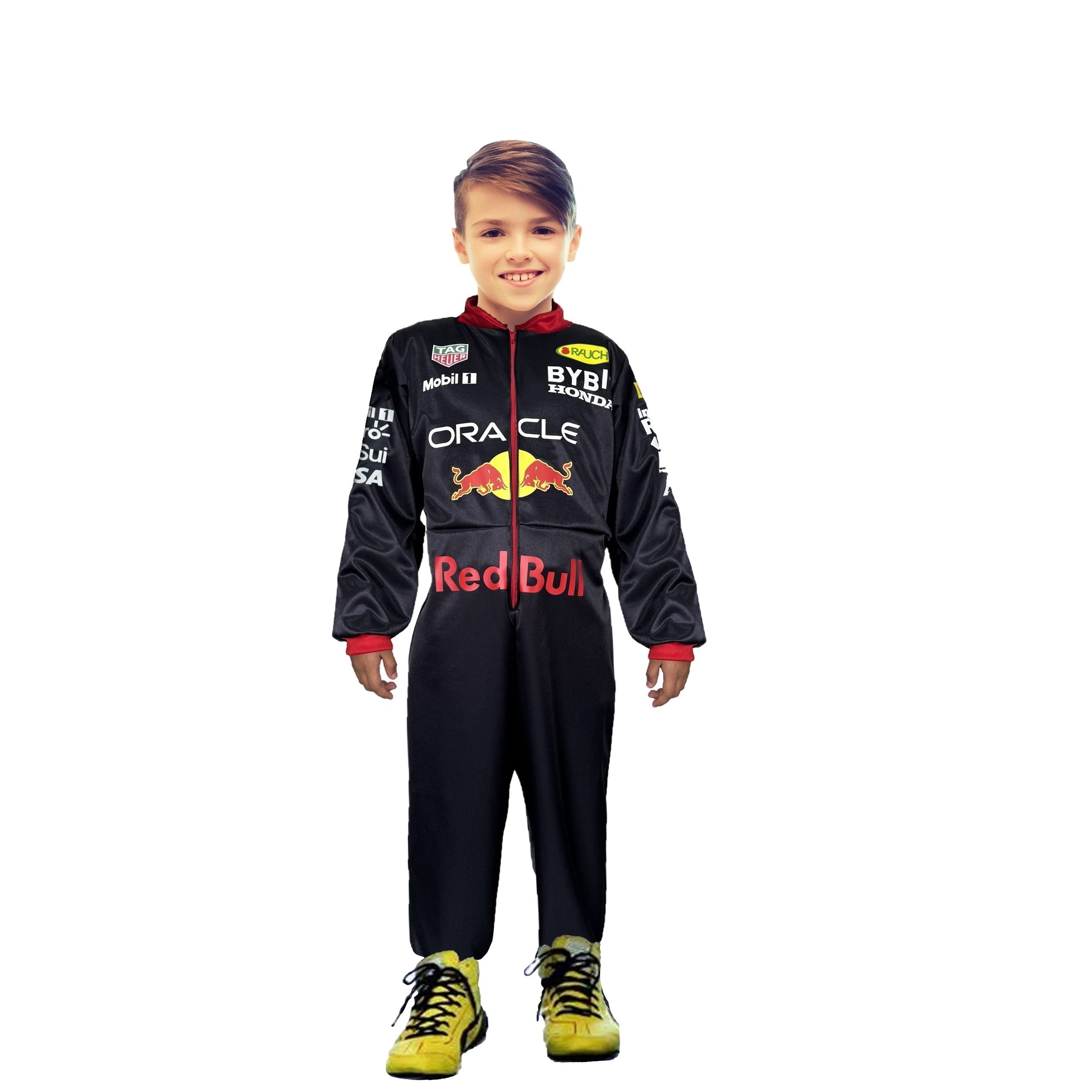 Foto 2 pulgar | Disfraz de Piloto de Carreras Azul Overol Fórmula 1 Uniforme Red Bull