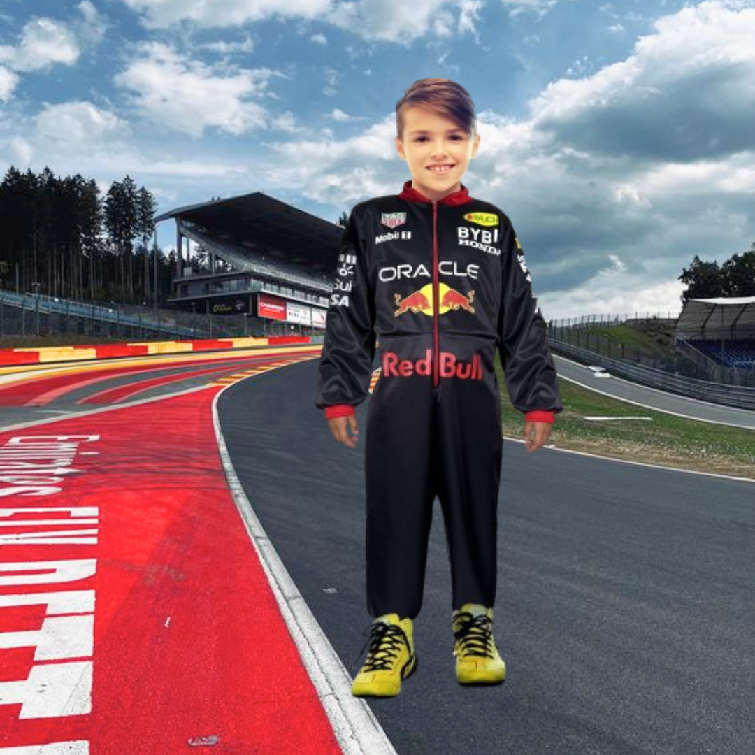 Foto 2 | Disfraz de Piloto de Carreras Azul Overol Fórmula 1 Uniforme Red Bull