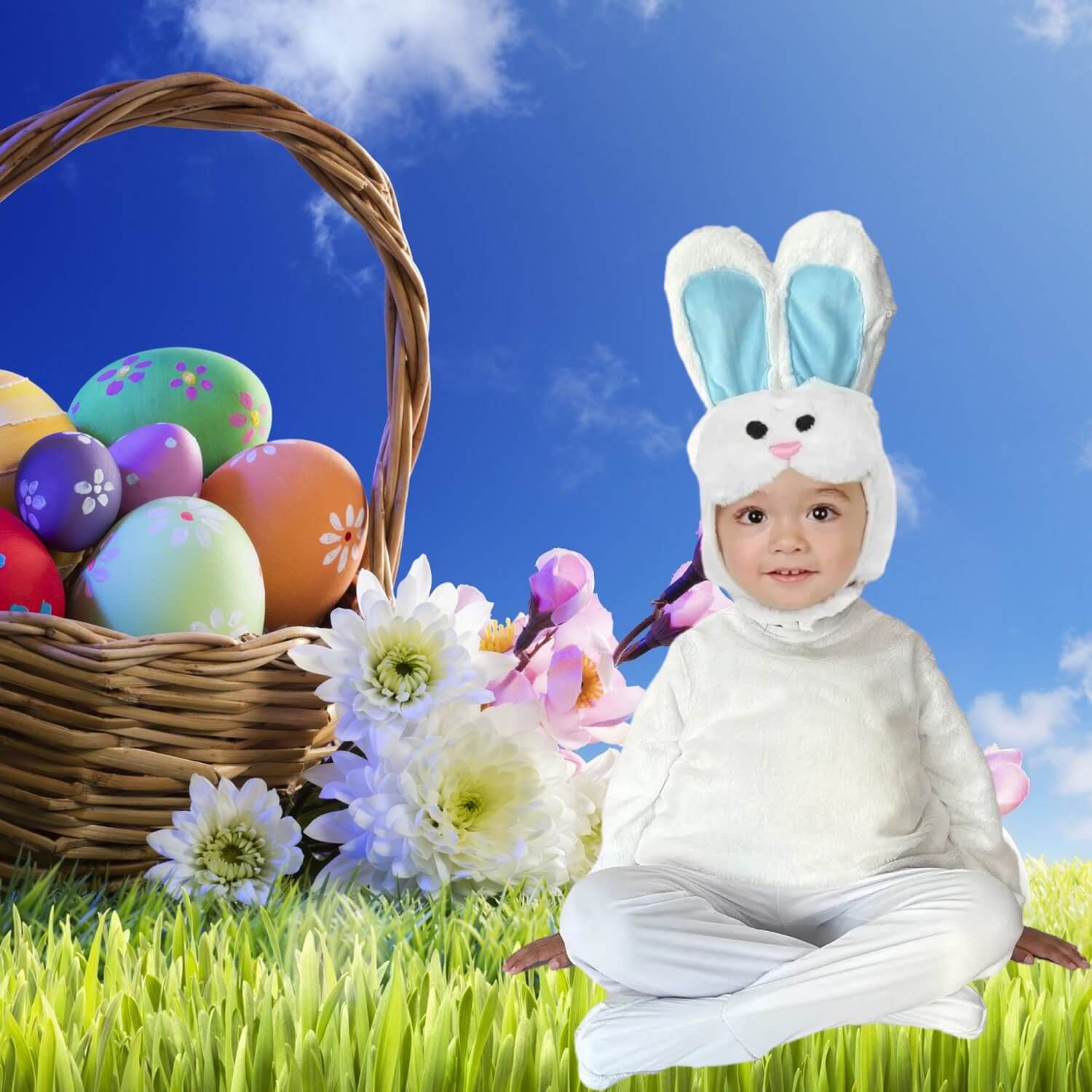 Foto 3 pulgar | Disfraz de Conejo de Pascua con Orejitas Blanco
