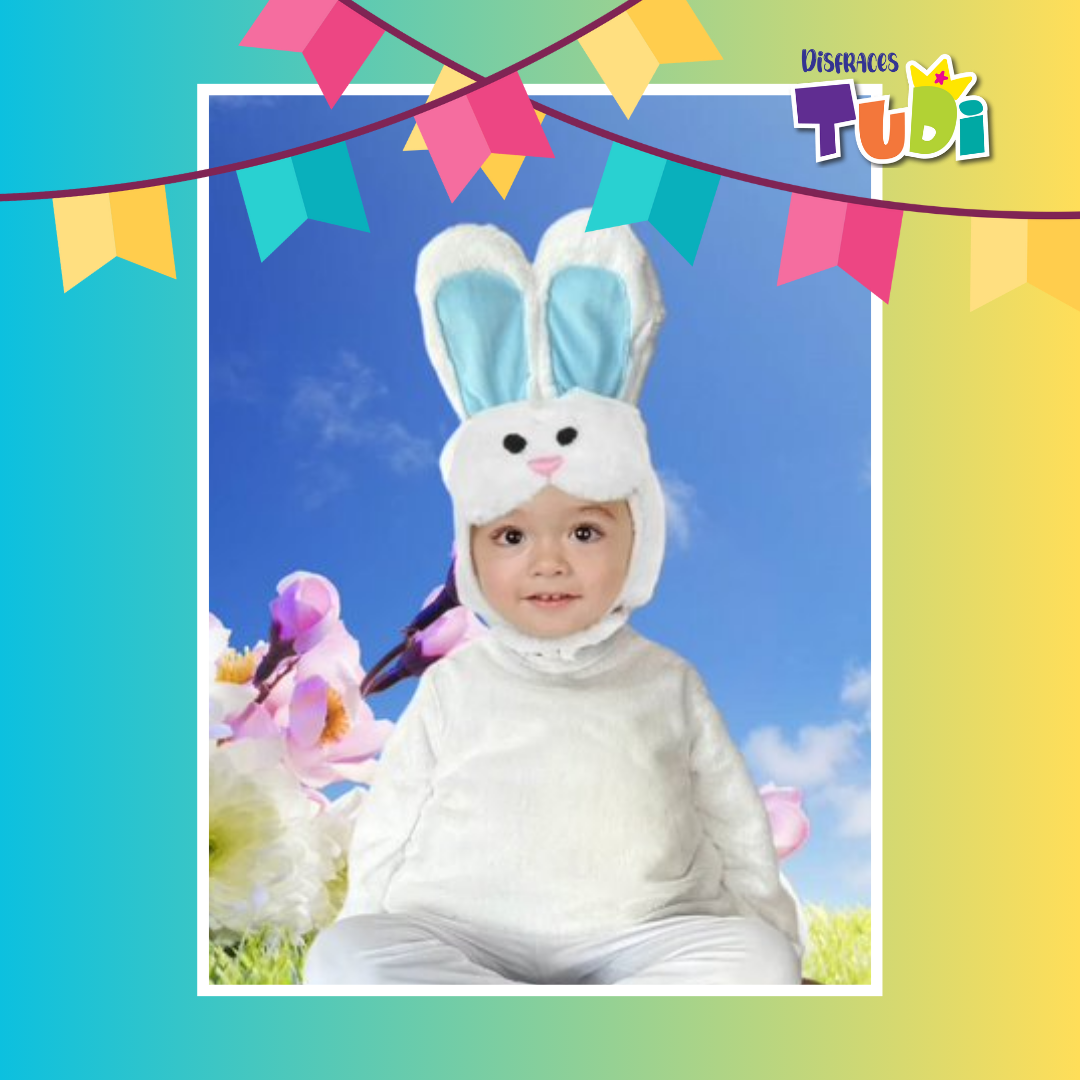 Foto 4 pulgar | Disfraz de Conejo de Pascua con Orejitas Blanco