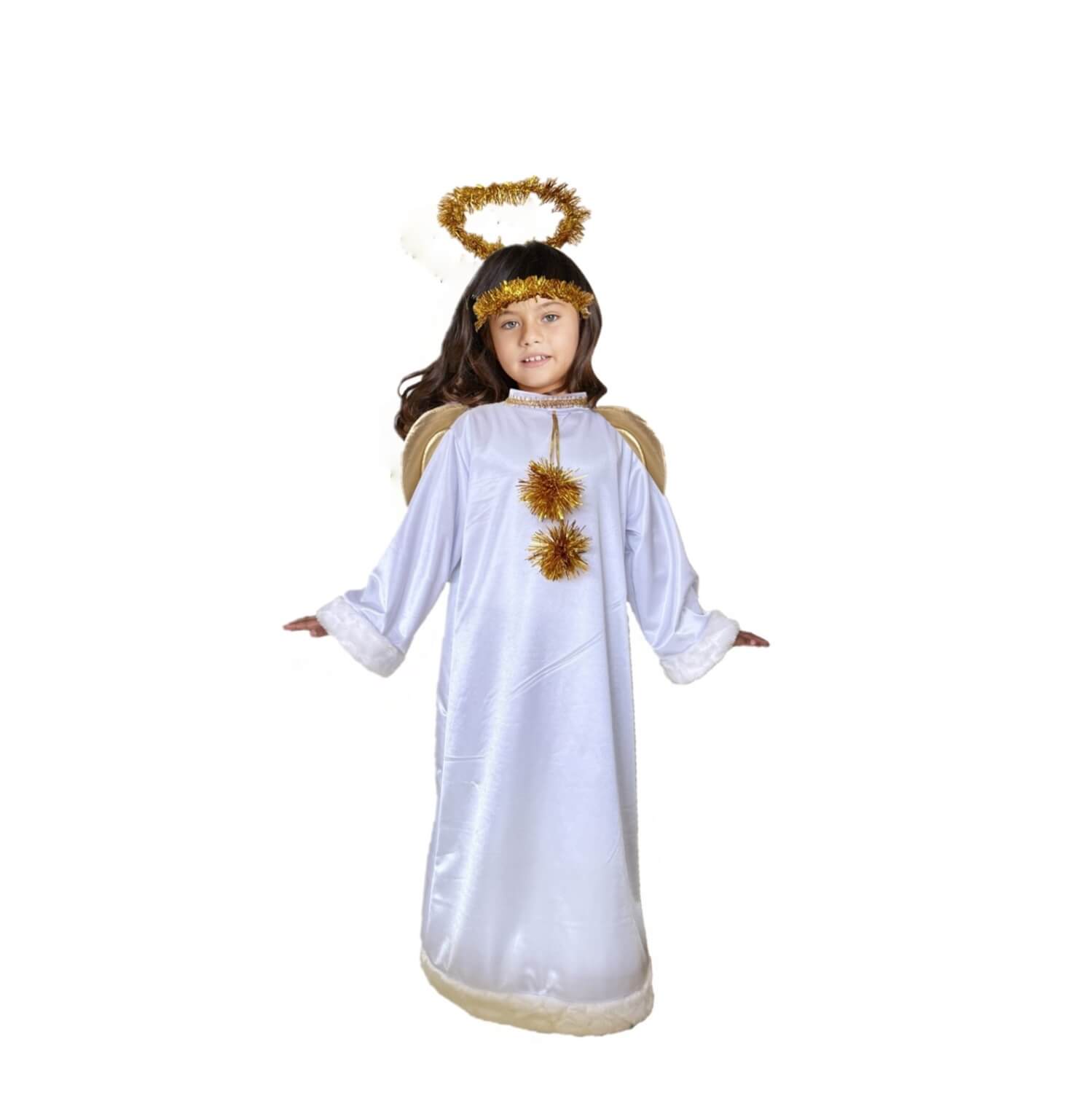 Foto 2 pulgar | Disfraz De Angel - Túnica Blanca Con Alas - Disfraces De Angelitos Para Niñas Y Niños - Traje De Angelito Navi
