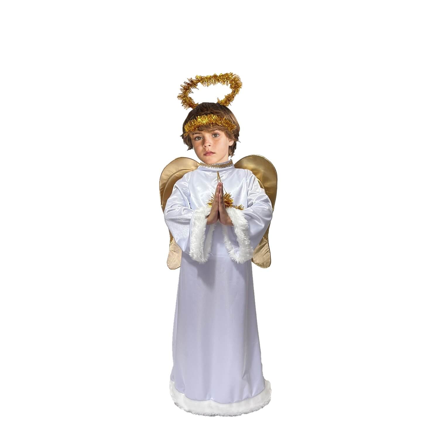 Foto 4 pulgar | Disfraz De Angel - Túnica Blanca Con Alas - Disfraces De Angelitos Para Niñas Y Niños - Traje De Angelito Navi