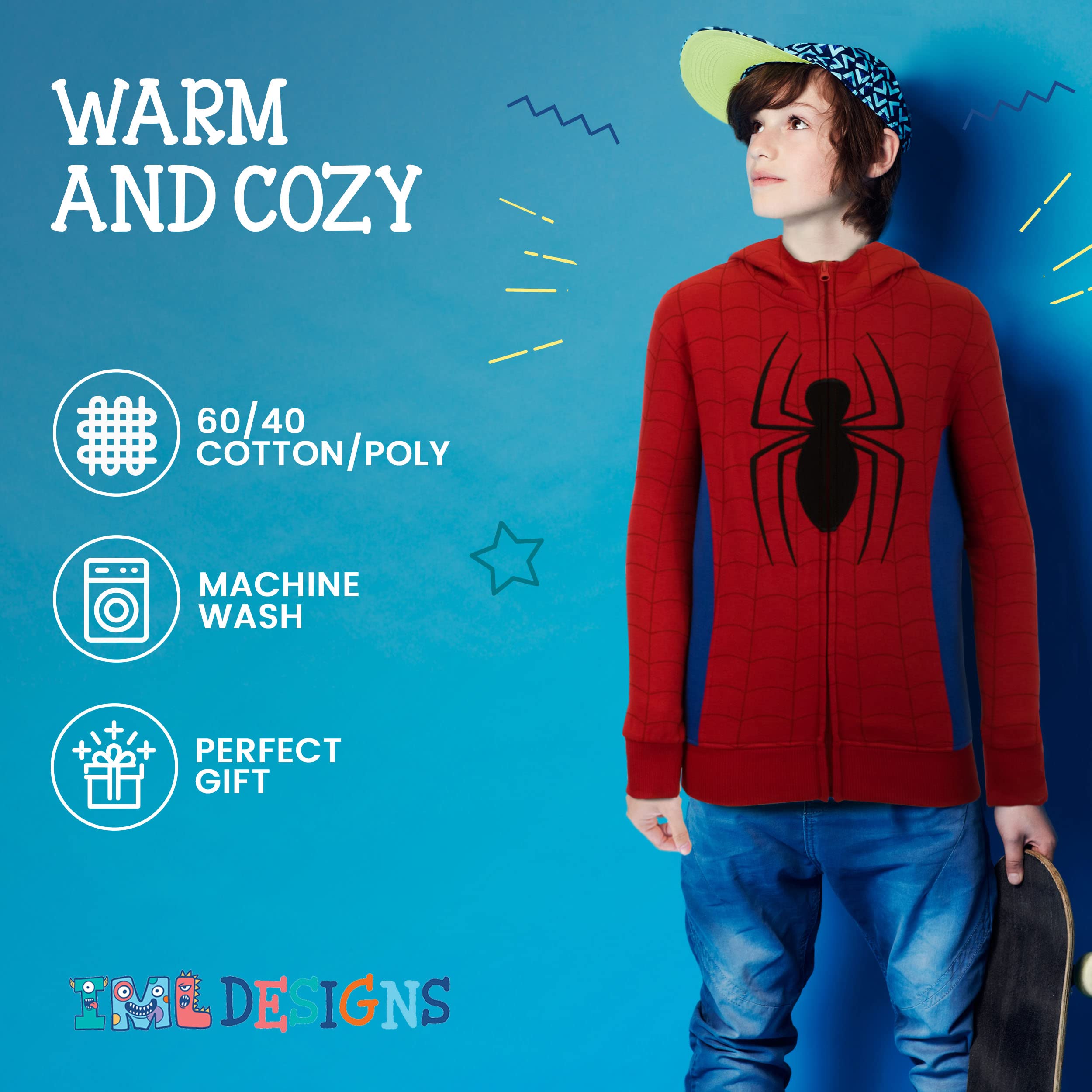 Foto 6 pulgar | Sudadera Con Capucha A La Moda Marvel Super Heroes Para Niños De 7 Años, Color Rojo - Venta Internacional.