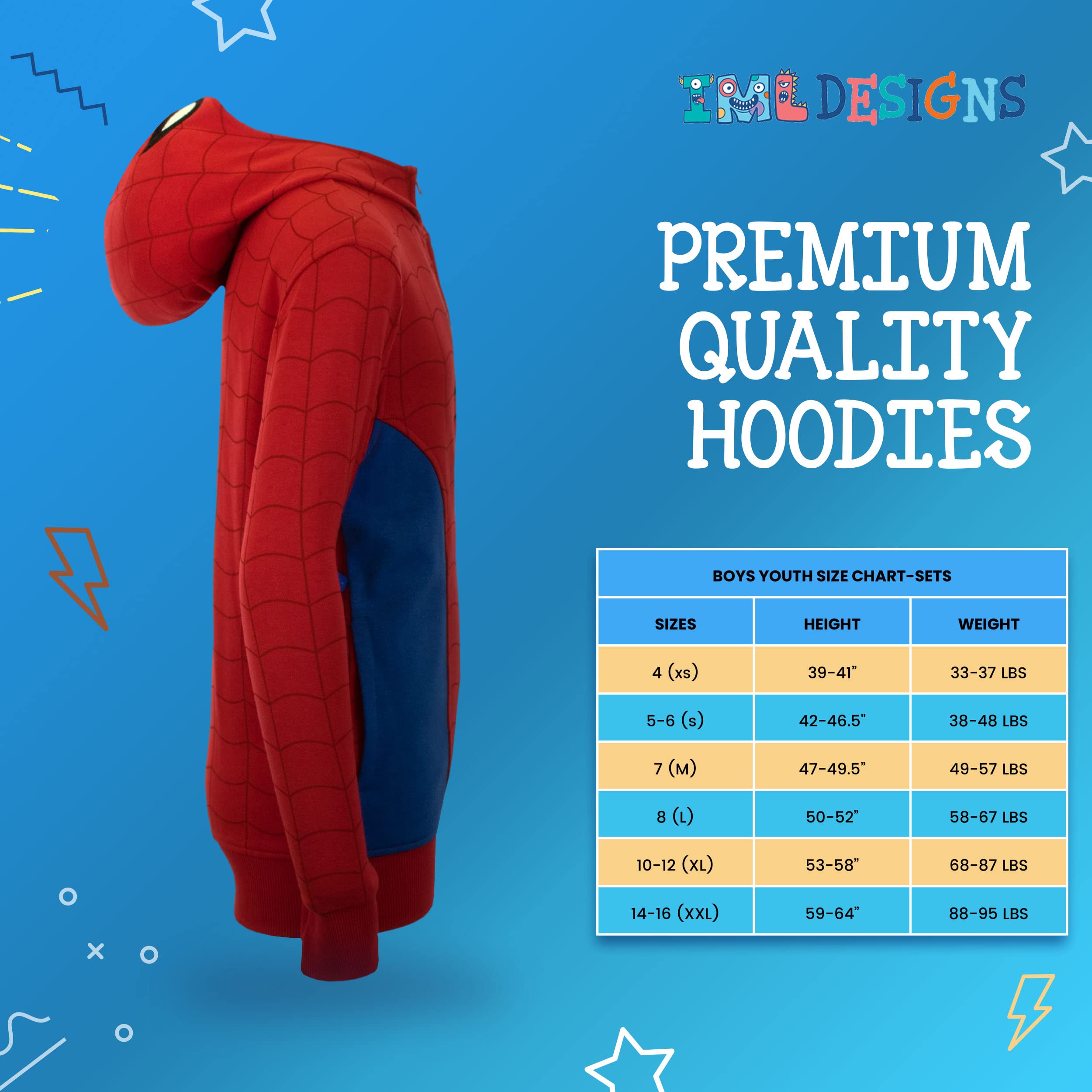 Foto 7 pulgar | Sudadera Con Capucha A La Moda Marvel Super Heroes Para Niños De 7 Años, Color Rojo - Venta Internacional.