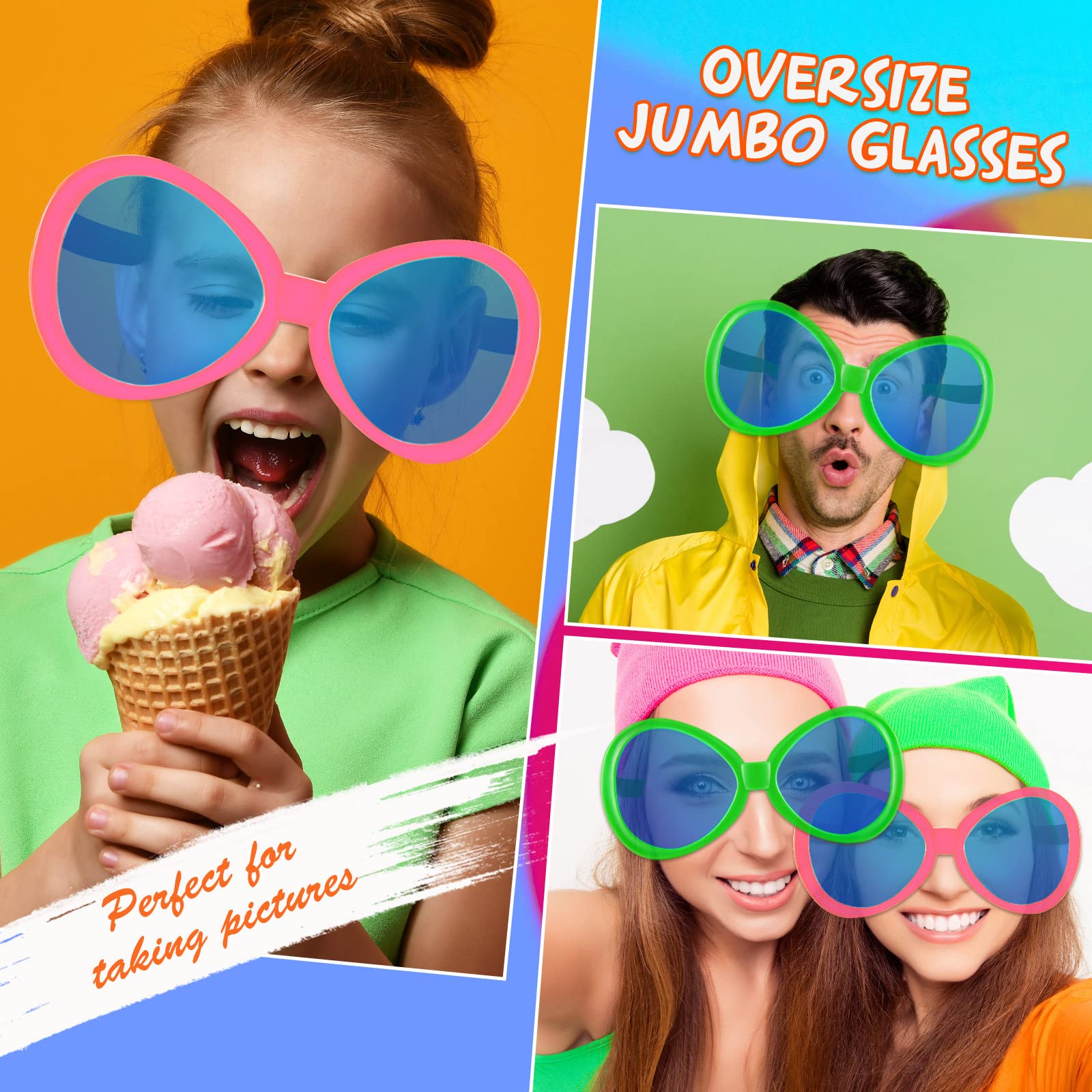 Foto 6 pulgar | Gafas de Sol Jumbo Flutesan para Adultos y Niños Rosa y Verde - Venta Internacional