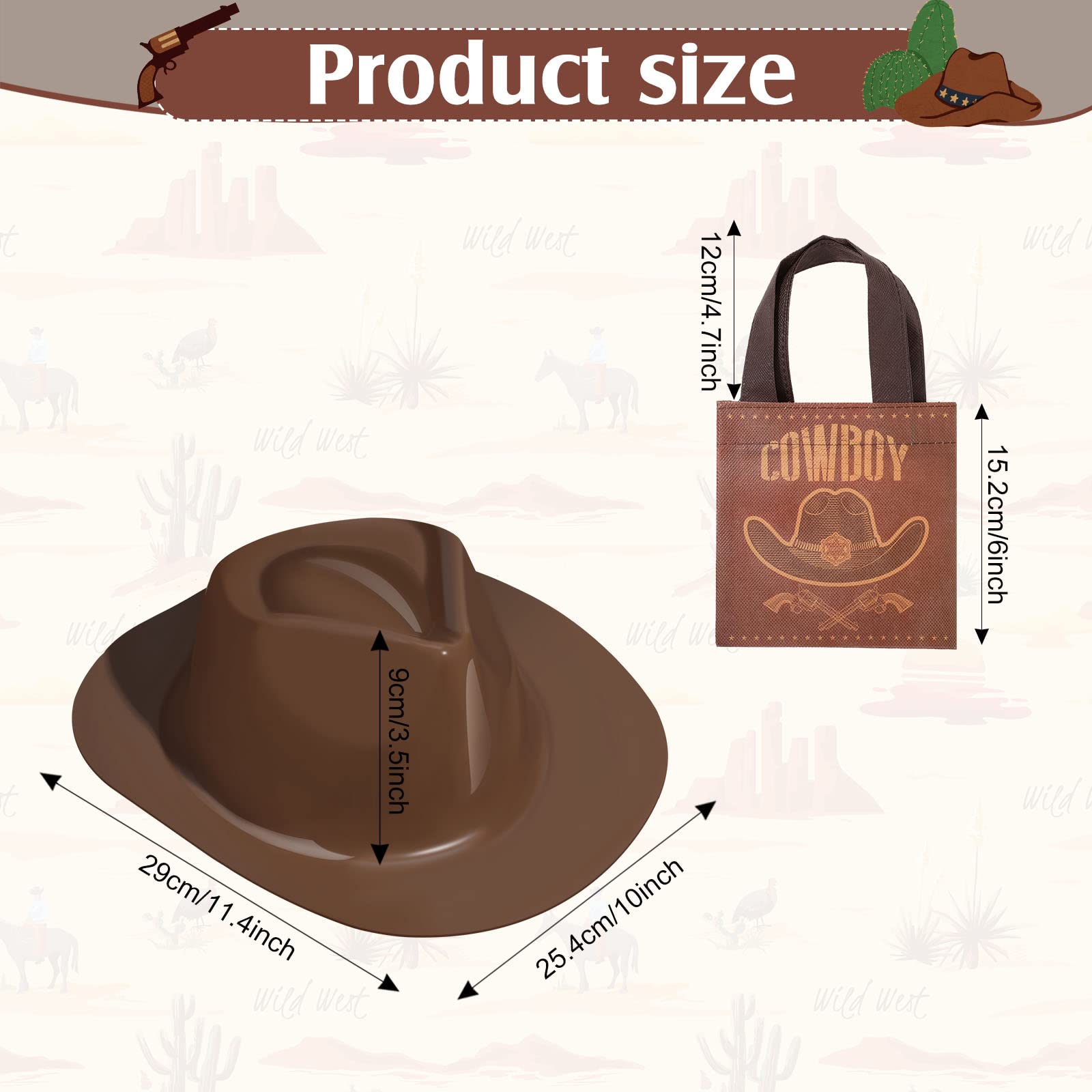 Foto 4 pulgar | Set de Sombreros y Bolsos Vaquero Satinior 24 Unidades - Venta Internacional