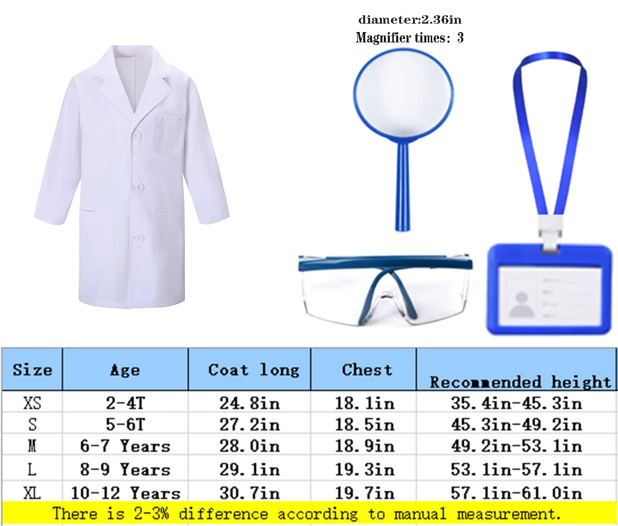 Foto 8 pulgar | Disfraz Togrop Doctor para Niños De 10 A 12 Años 4 Unidades - Venta Internacional