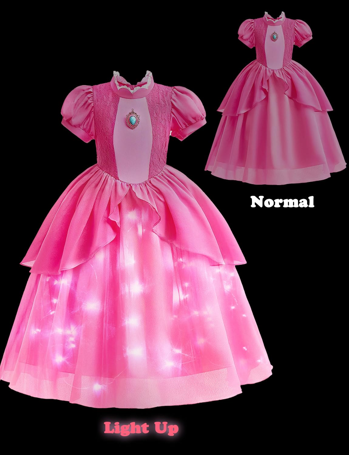 Foto 7 pulgar | Disfraz de Princesa Minetom con Iluminación para Niñas - Venta Internacional