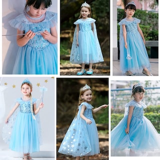 Foto 5 | Disfraz de Princesa Itvti Halloween Azul 5-6 Años para Niña Pequeña - Venta Internacional