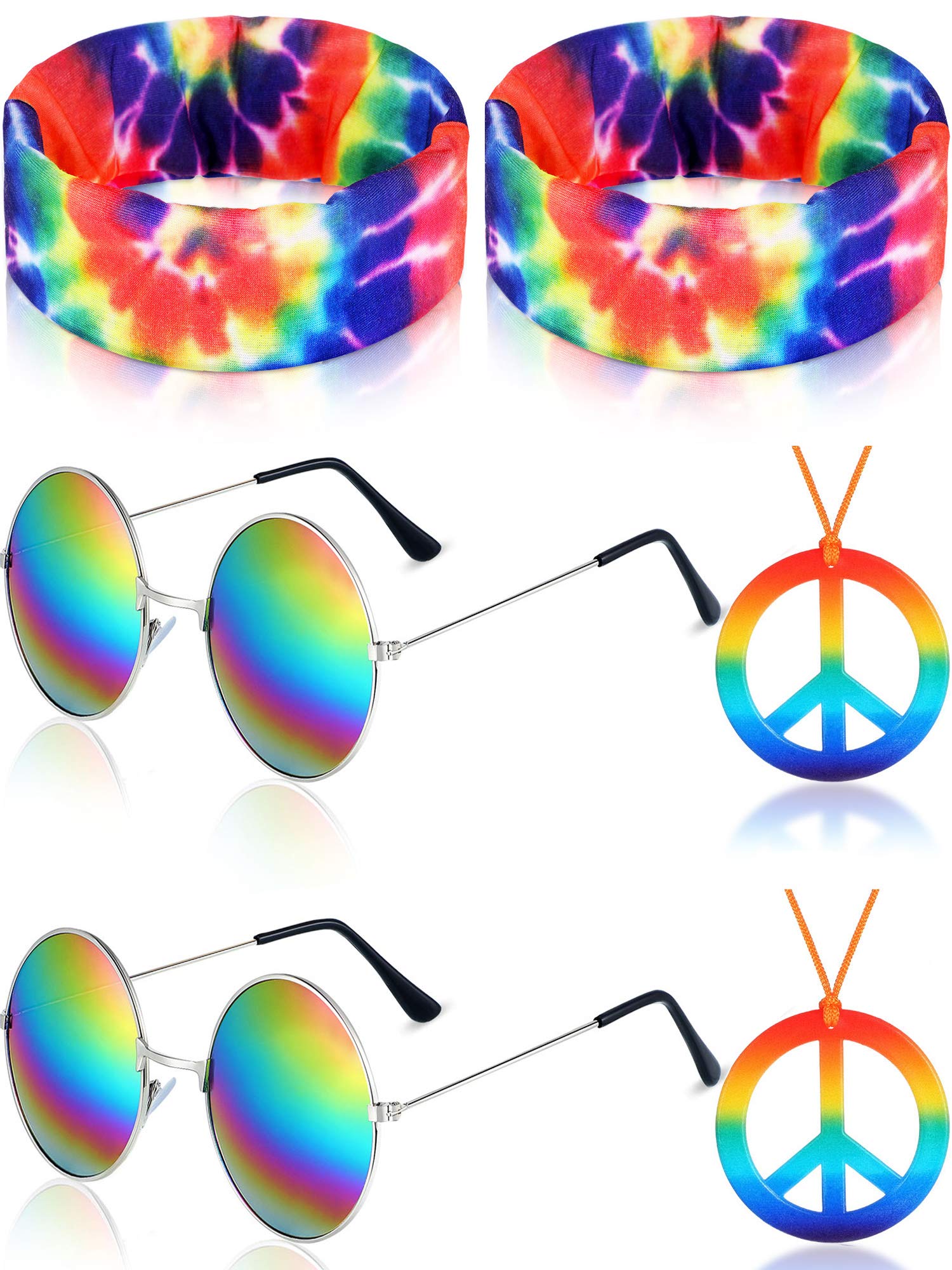 Set de Disfraz Frienda Gafas de Sol Hippie Collar y Diadema - Venta Internacional