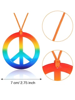 Foto 7 | Set de Disfraz Frienda Gafas de Sol Hippie Collar y Diadema - Venta Internacional
