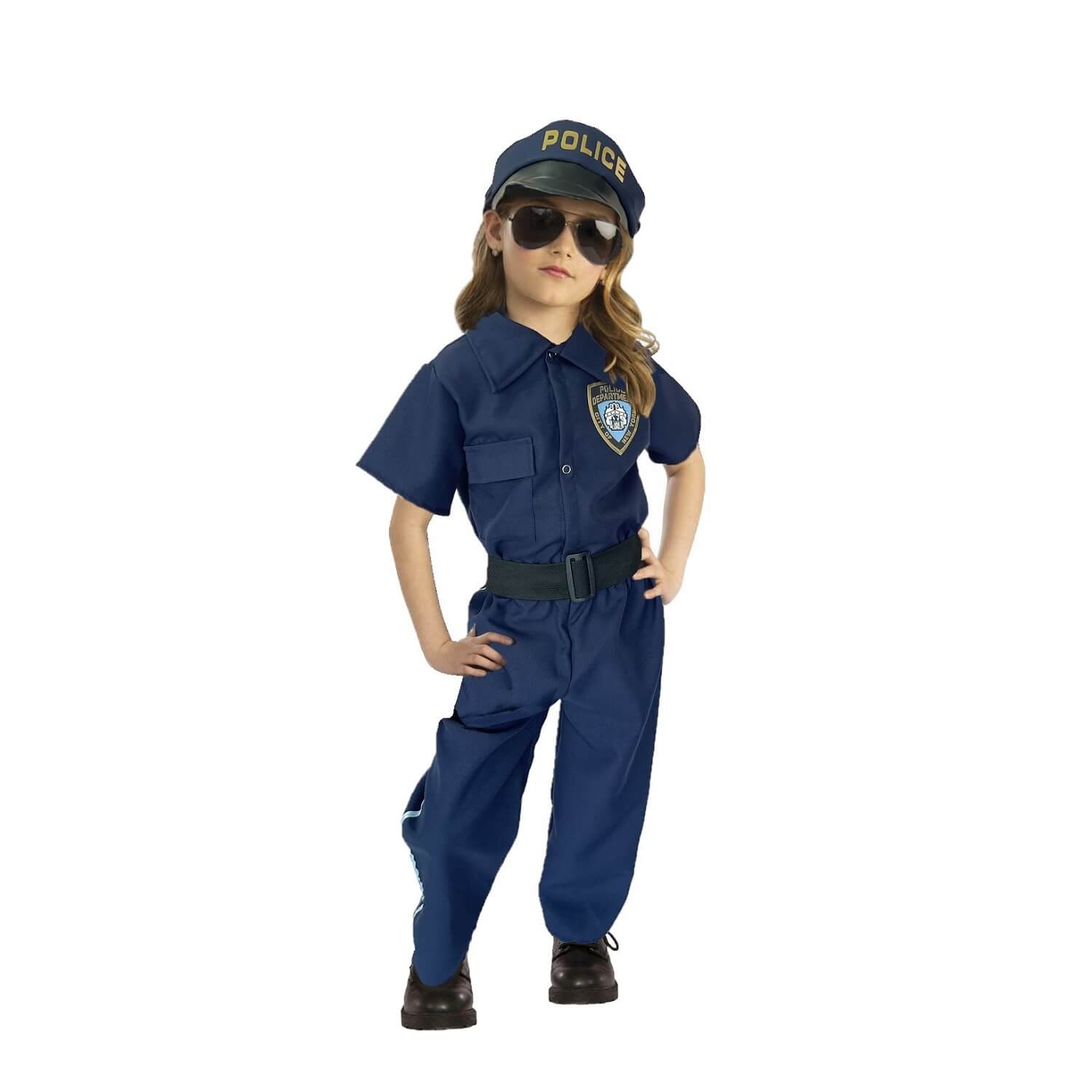 Disfraz De Policia - Uniforme Infantil Oficios Y Trabajos - Traje Police Patrol - Disfraces De Policías Para niñ