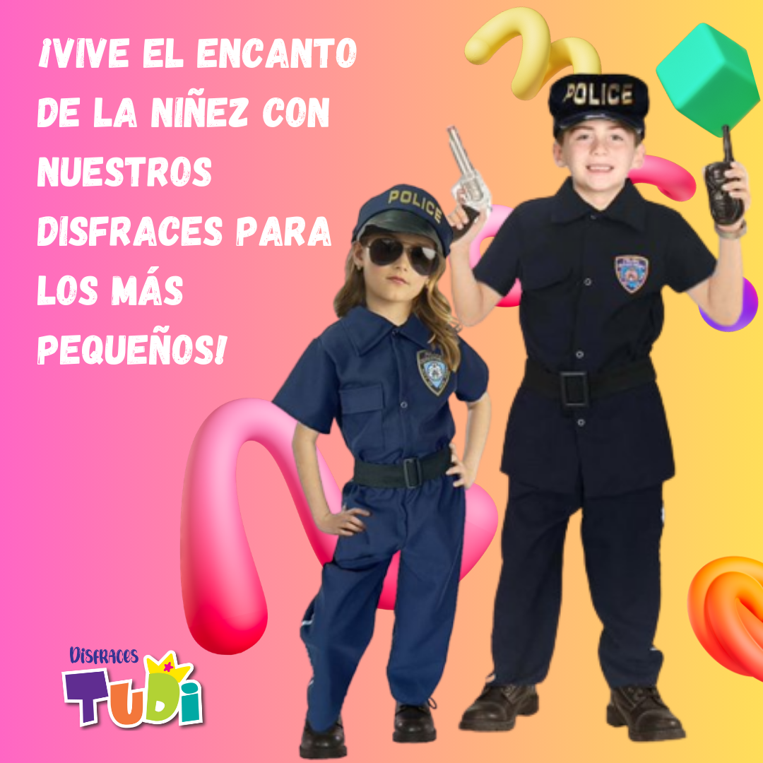 Foto 5 | Disfraz De Policia - Uniforme Infantil Oficios Y Trabajos - Traje Police Patrol - Disfraces De Policías Para niñ