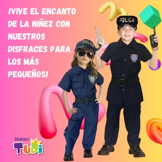 Foto 5 | Disfraz De Policia - Uniforme Infantil Oficios Y Trabajos - Traje Police Patrol - Disfraces De Policías Para niñ