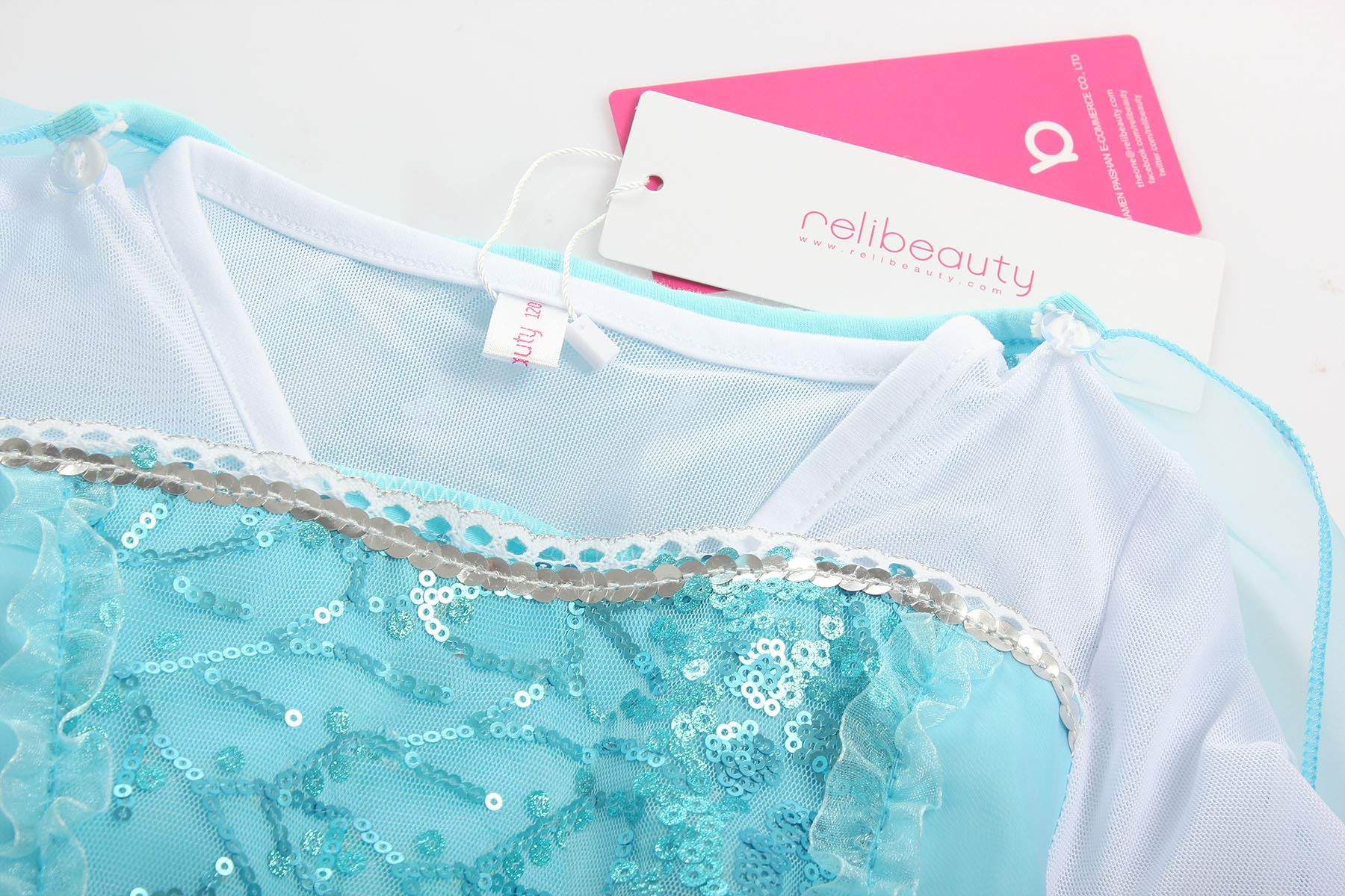 Foto 4 | Vestido de Princesa con Lentejuelas ReliBeauty Azul Claro para Niñas - Venta Internacional