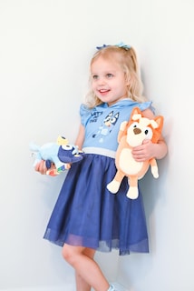 Foto 4 | Vestido Bluey Mesh Cosplay De Manga Corta Para Niñas De 12 Años - Venta Internacional.