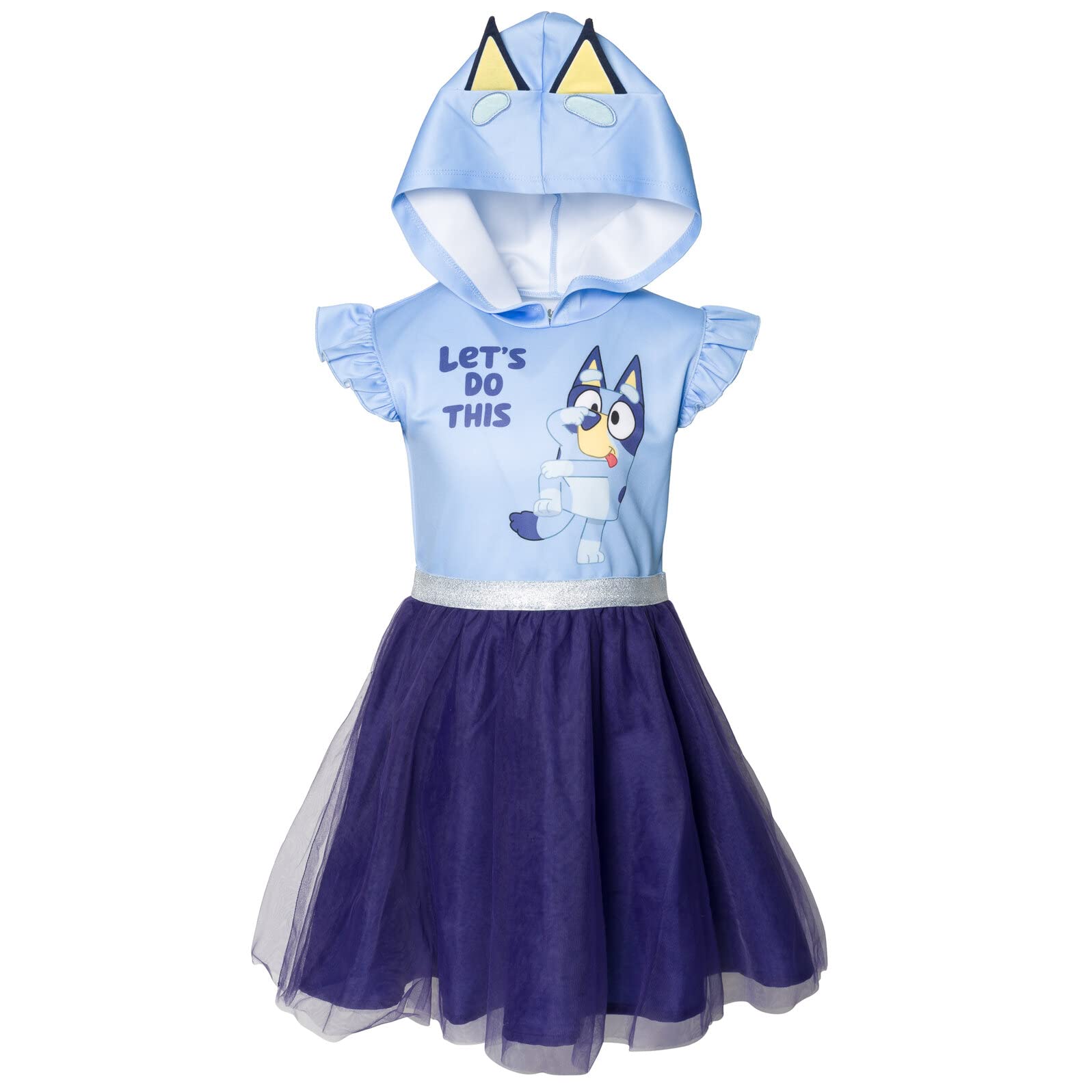 Foto 2 pulgar | Vestido Bluey Mesh Cosplay De Manga Corta Para Niñas Azul De 8 Años - Venta Internacional.