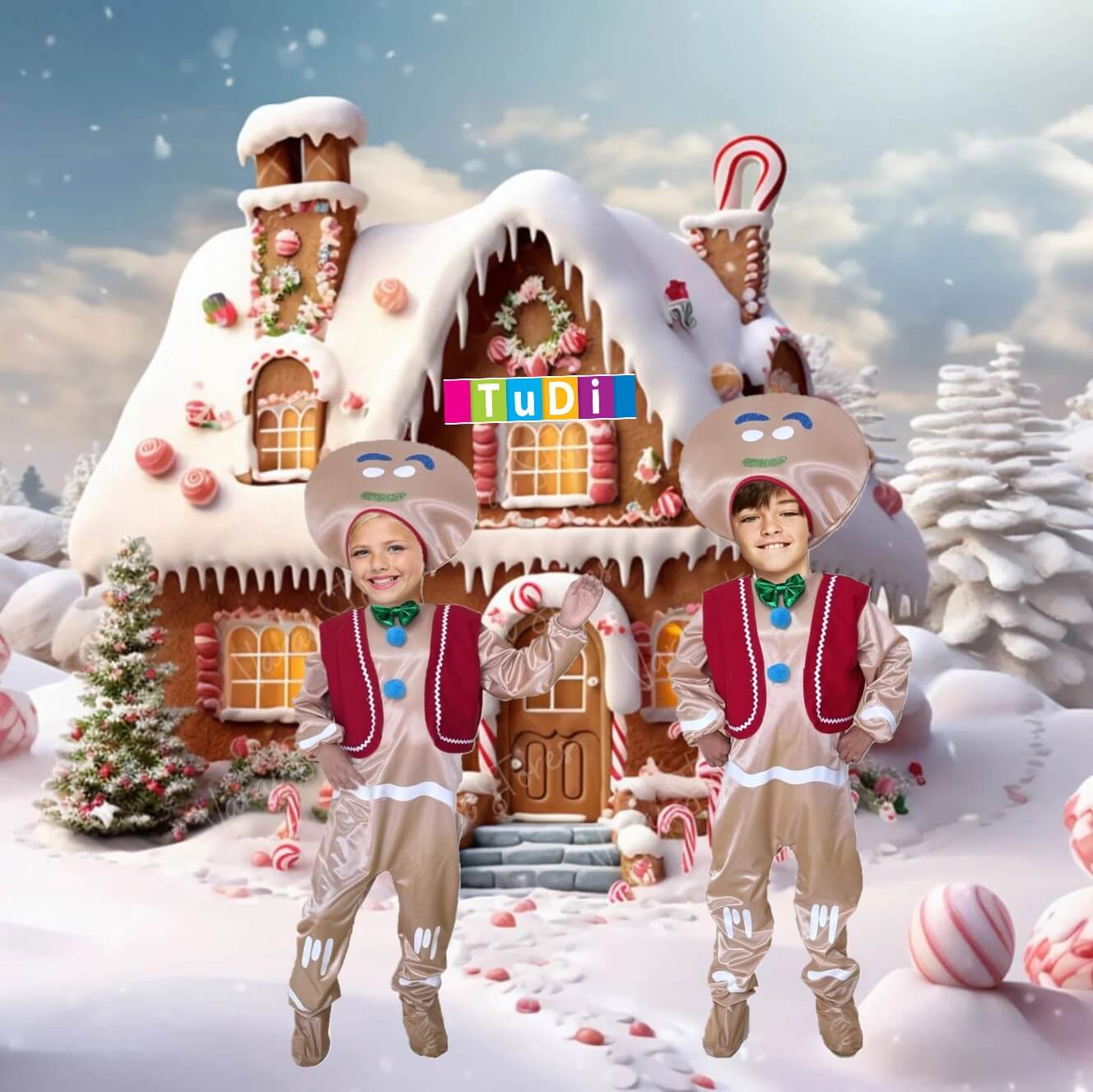 Foto 2 | Disfraz De Galleta De Jengibre Navideña - Disfraces De Navidad Para Niñas Y Niños - Traje Navideño De Galletas