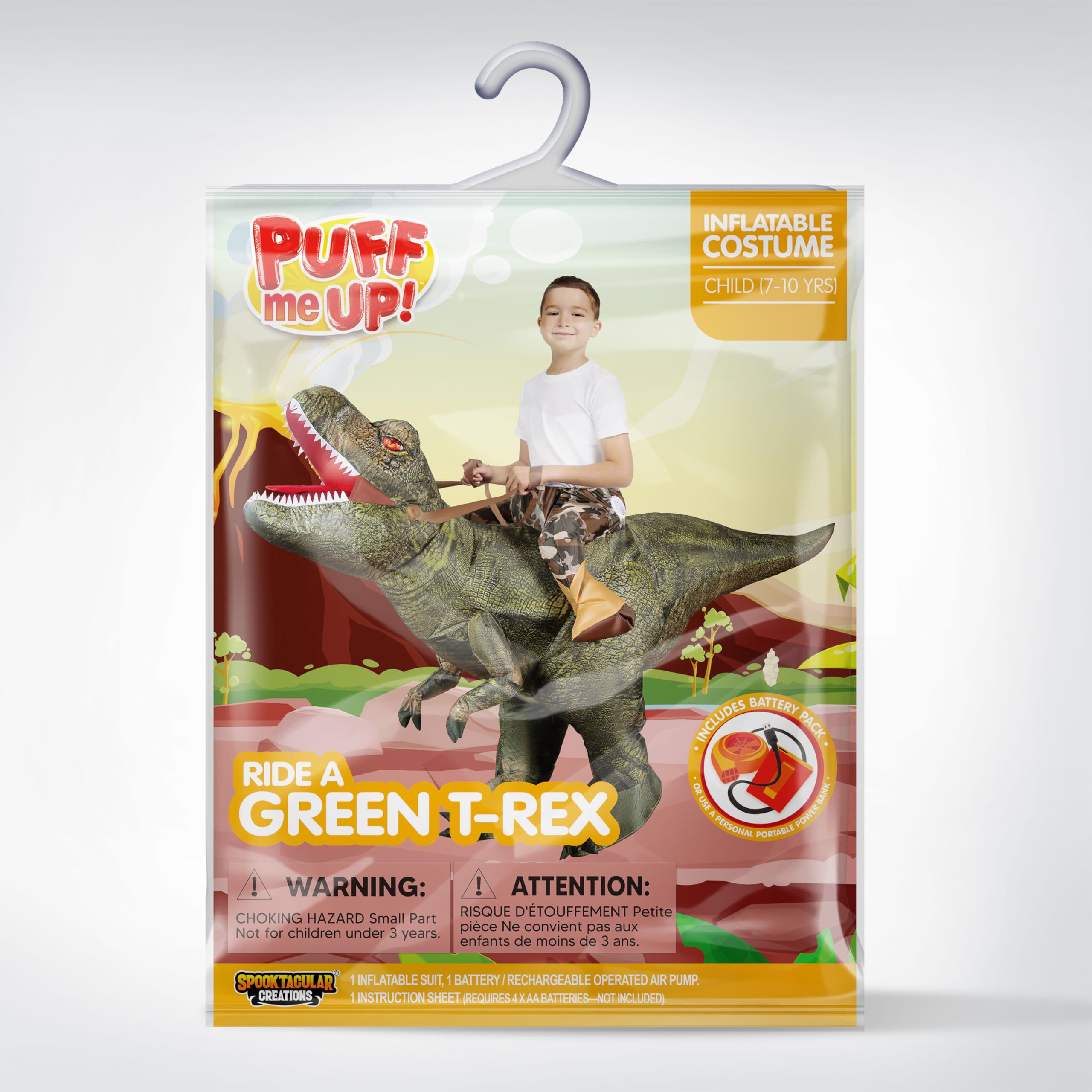 Foto 7 | Disfraz Inflable Spooktacular Creations T-rex Para Niños, Color Verde - Venta Internacional.