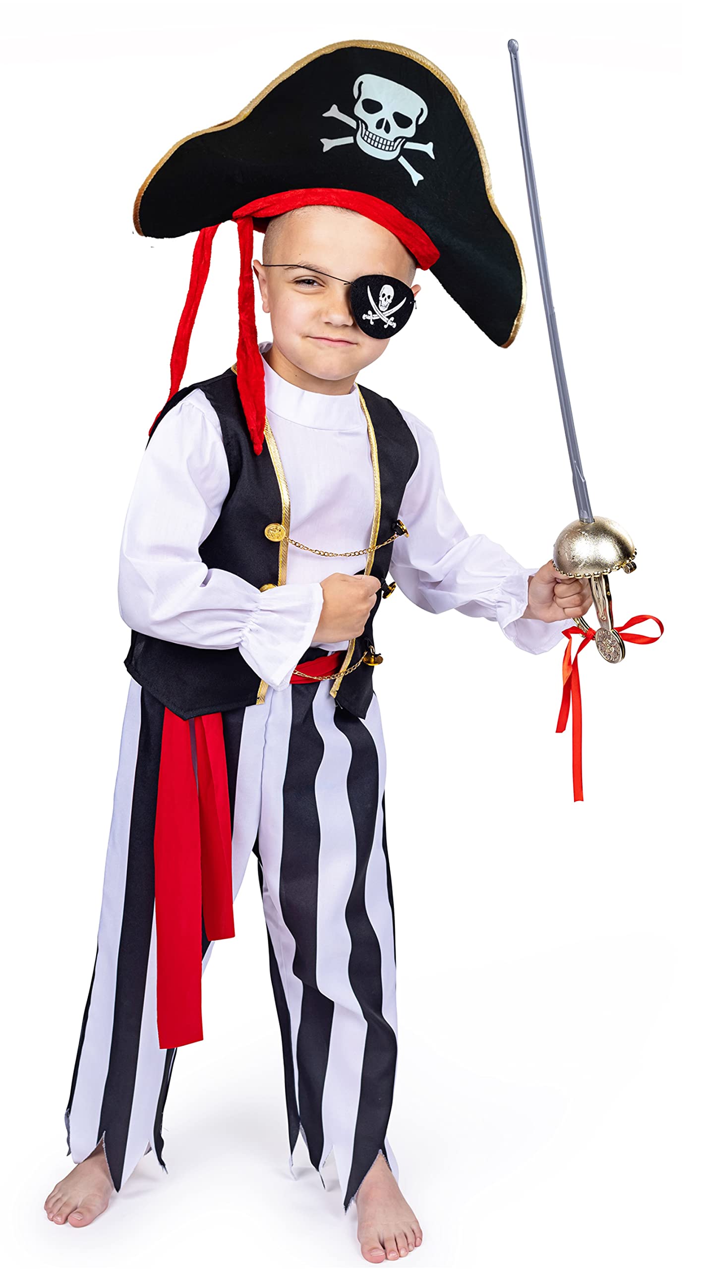 Foto 5 pulgar | Disfraz De Pirata Dress Up America Para Niños Con Blusa, Pantalones Y Más - Venta Internacional.
