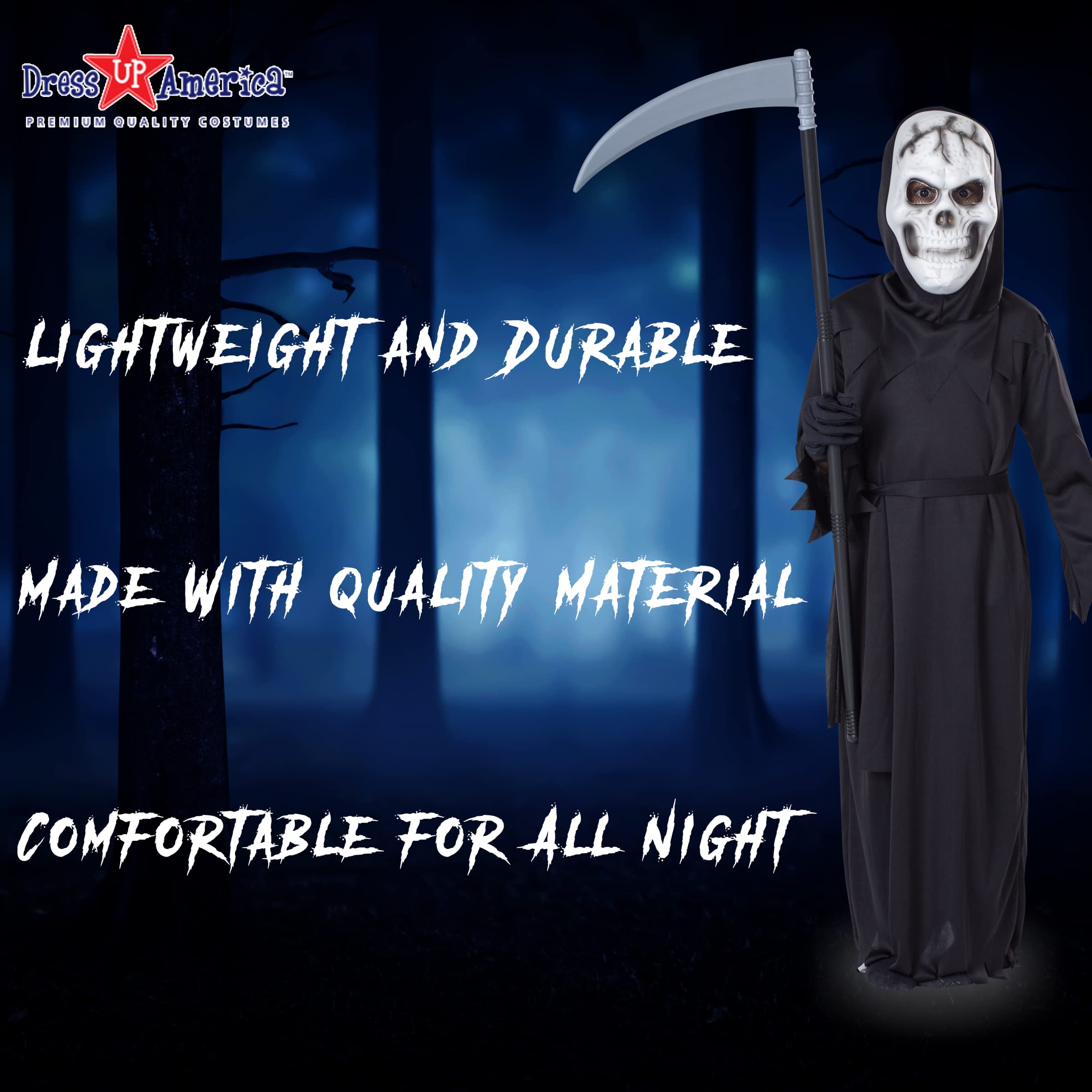 Foto 5 pulgar | Disfraz Dress Up America Grim Reaper Para Halloween Para Niños, Tamaño Grande - Venta Internacional.