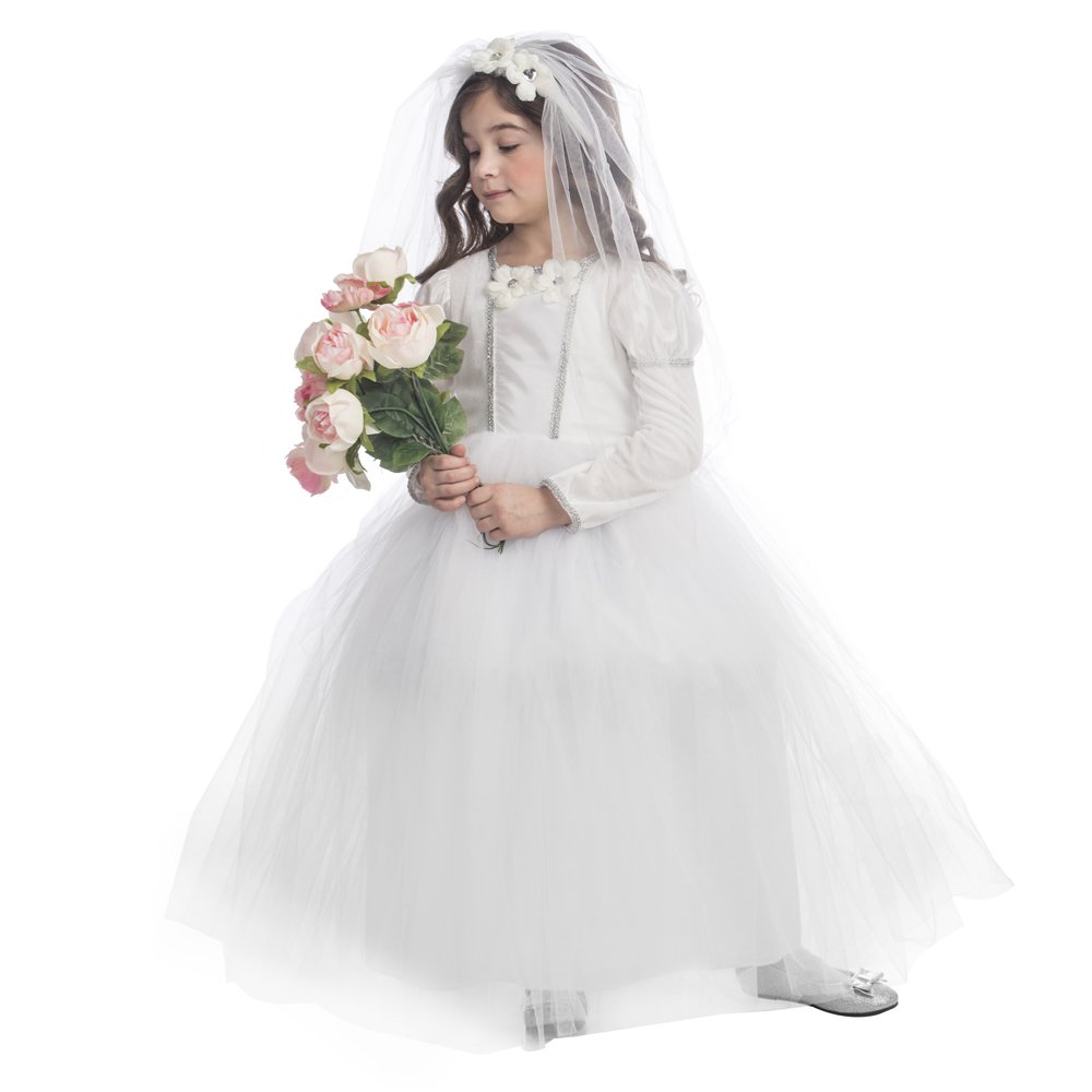Disfraz De Novia Estadounidense Para Niñas Con Velo - Venta Internacional.