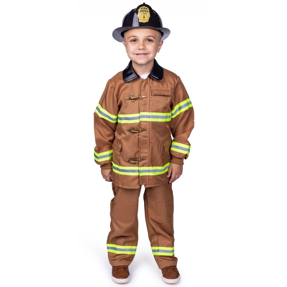 Disfraz De Bombero Estadounidense Para Niños Con Casco Y Acceso. - Venta Internacional.