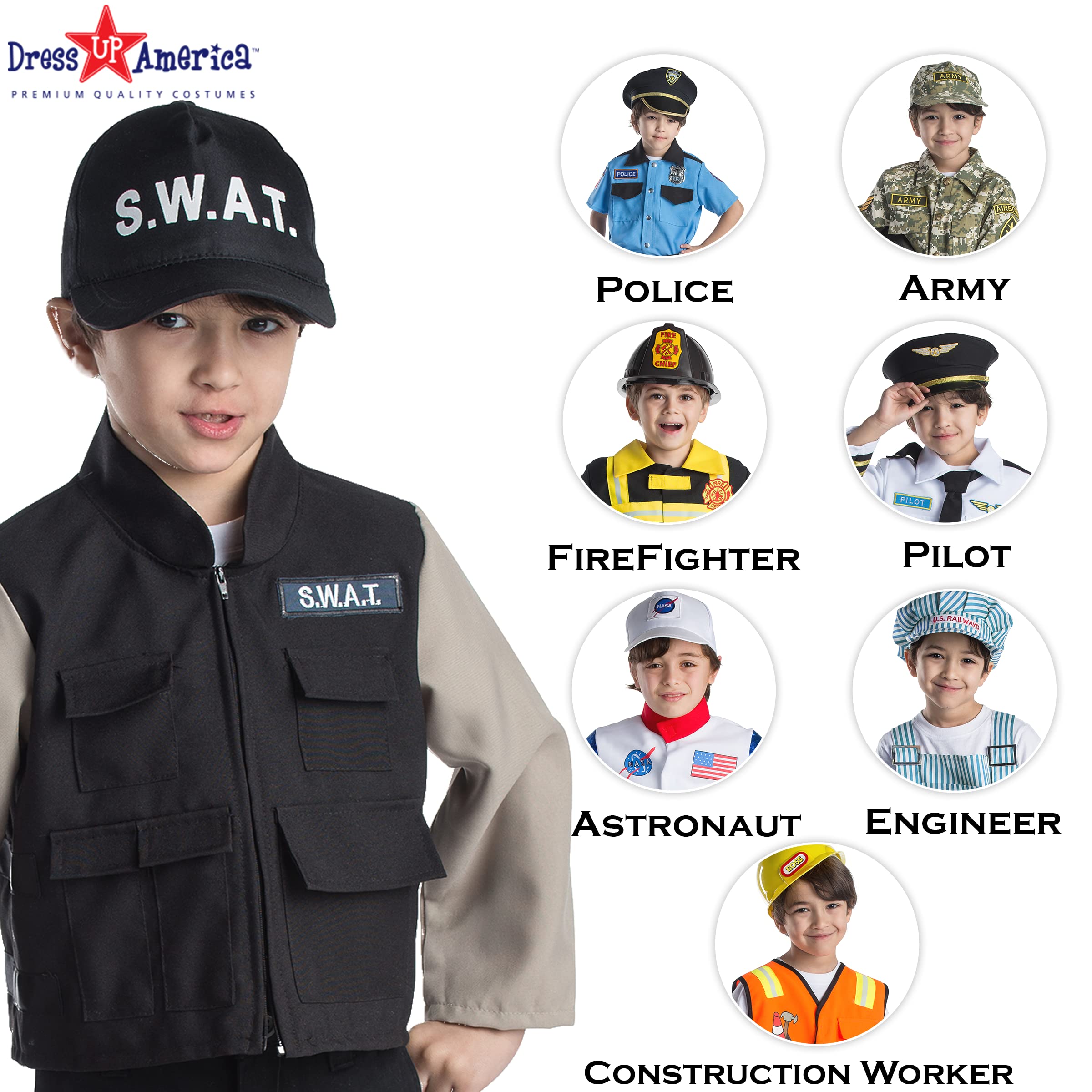 Foto 8 pulgar | Set De Juegos De Simulación Para Niños Costume Dress-up America Swat - Venta Internacional.