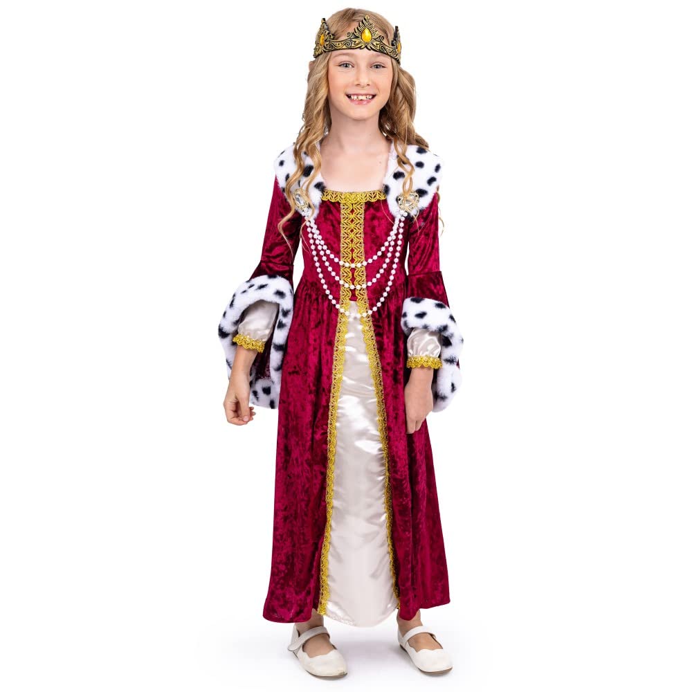 Foto 5 | Disfraz De Reina De Estados Unidos Para Niñas, Diseño De Princesa Renacentista - Venta Internacional.