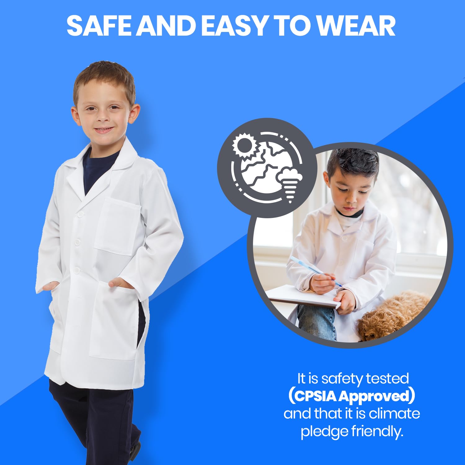 Foto 6 pulgar | Disfraz De Médico Para Niños Lab Coat Dress Up America, Color Blanco - Venta Internacional.