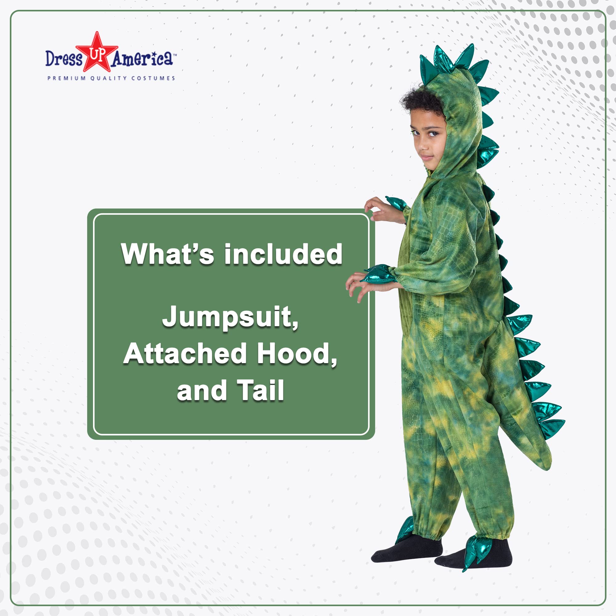 Foto 3 pulgar | Disfraz De Dinosaurio T-rex De Dress Up America Para Niños, Color Verde Grande - Venta Internacional.