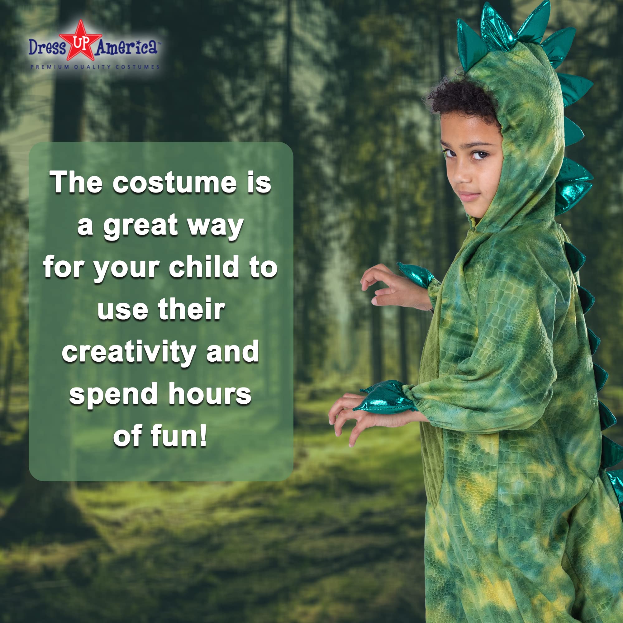 Foto 6 pulgar | Disfraz De Dinosaurio T-rex De Dress Up America Para Niños, Color Verde Grande - Venta Internacional.