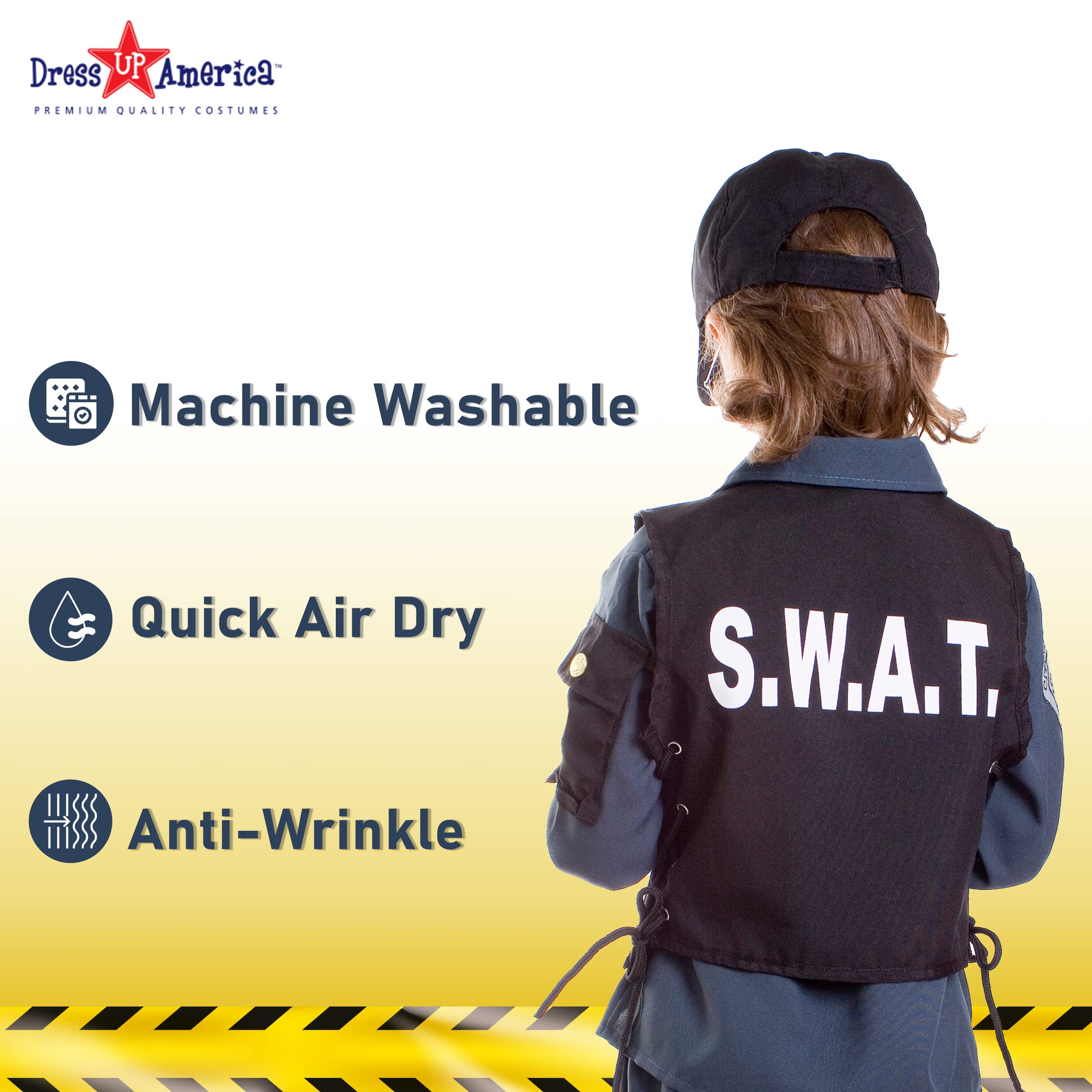 Foto 4 | Set De Disfraces Para Niños Swat Police Officer Dress Up America - Venta Internacional.