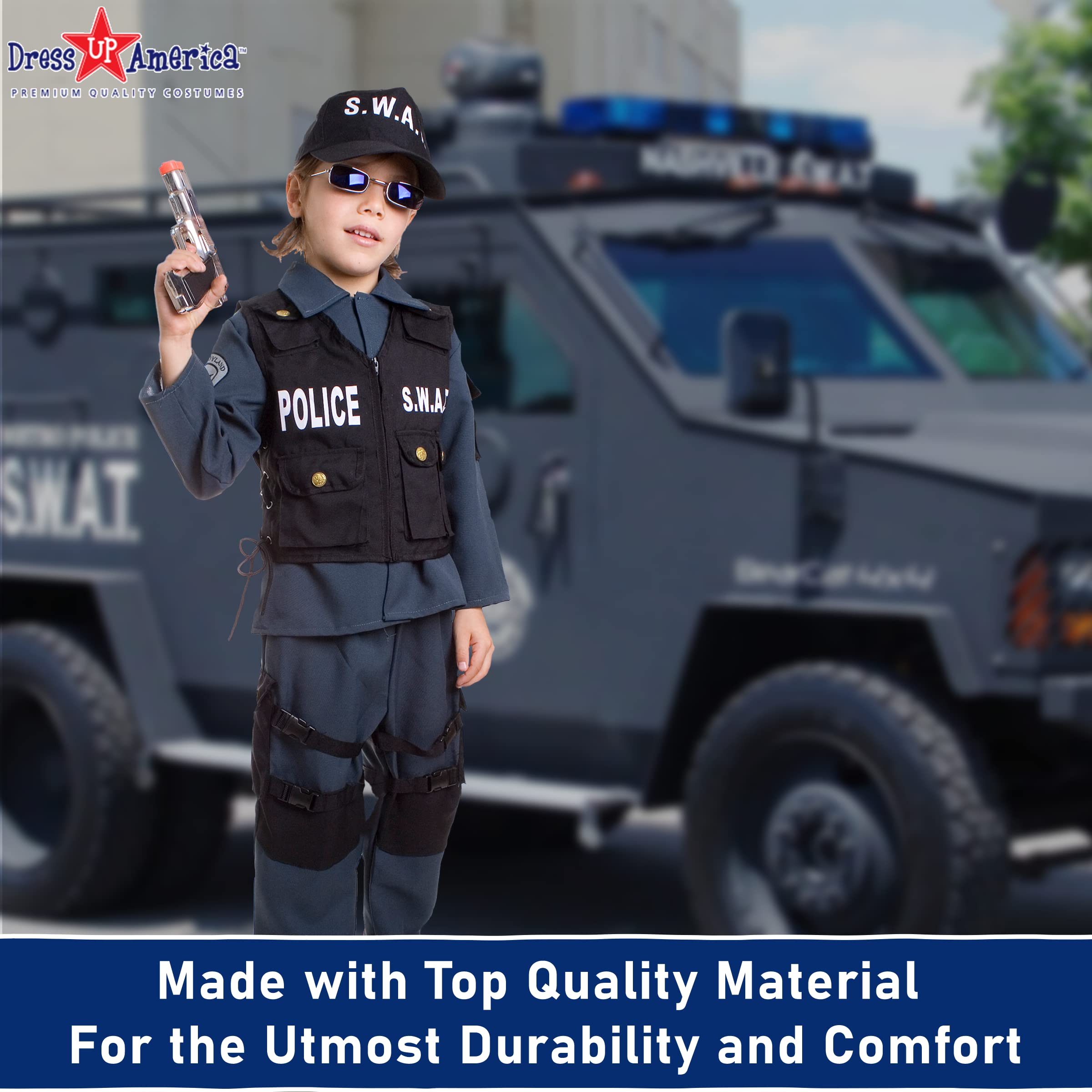 Foto 6 pulgar | Set De Disfraces Para Niños Swat Police Officer Dress Up America - Venta Internacional.