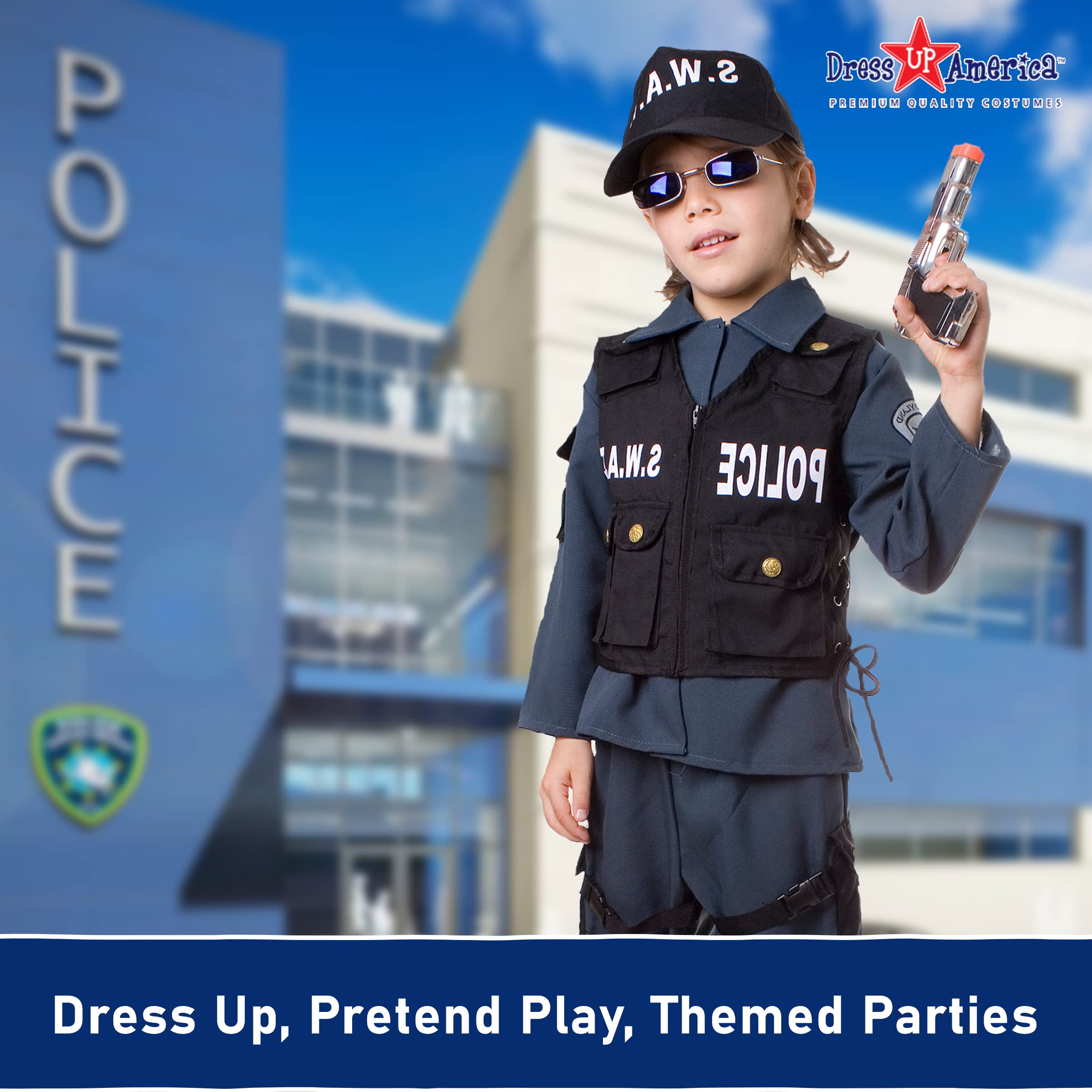 Foto 7 pulgar | Set De Disfraces Para Niños Swat Police Officer Dress Up America - Venta Internacional.