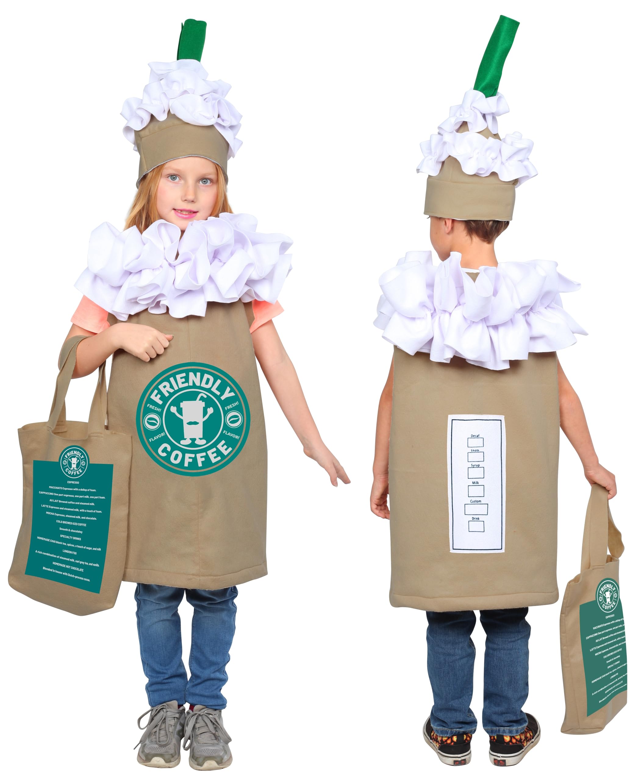 Foto 2 pulgar | Costume Dress Up America Coffee Para Niños, Capuchino, Frappuccino/café Con Leche - Venta Internacional.