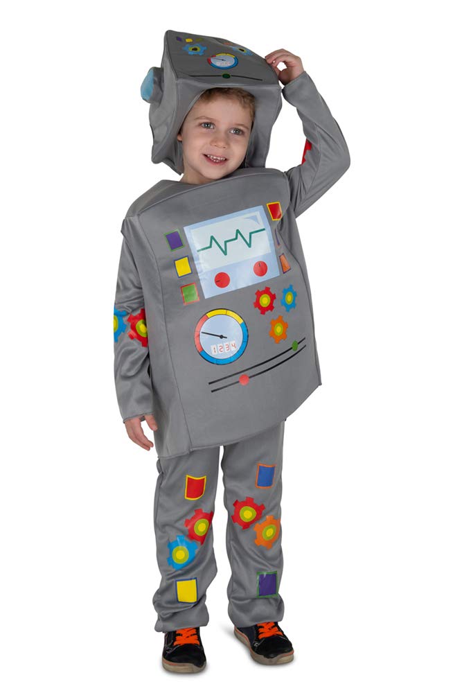 Foto 4 pulgar | Disfraz De Robot Estadounidense Dress Up Para Niños Con Mono, Túnica Y Sombrero - Venta Internacional.
