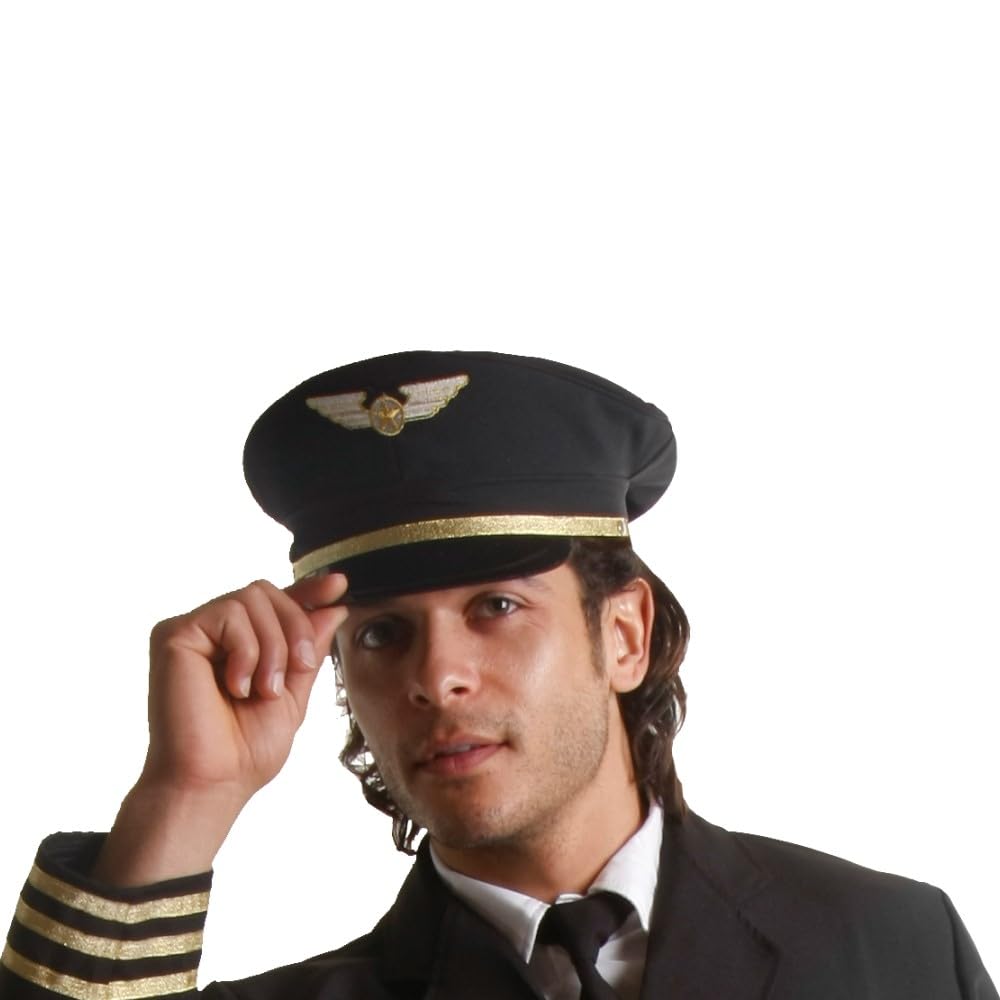 Foto 2 pulgar | Gorro De Piloto Dress Up America Black Airline Captain Para Niños Y Adultos - Venta Internacional.