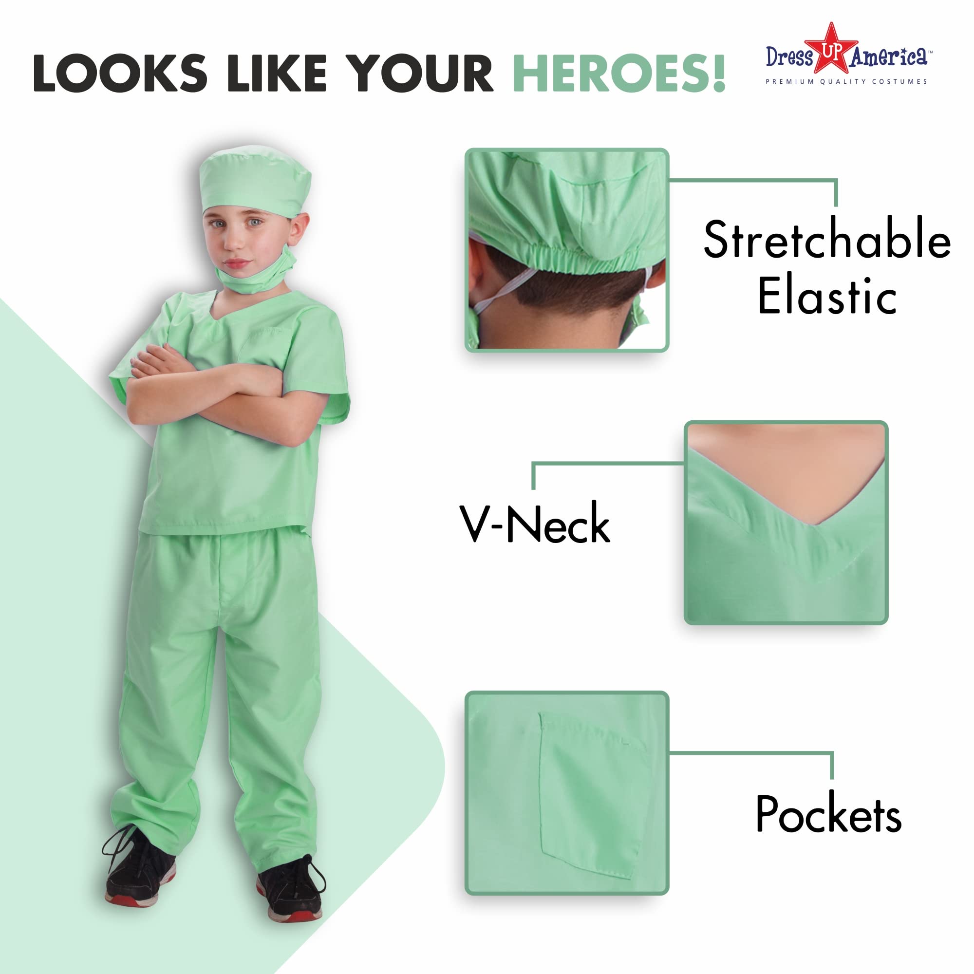 Foto 4 pulgar | Costume Dress Up America Doctor Scrubs Para Niños - Venta Internacional.