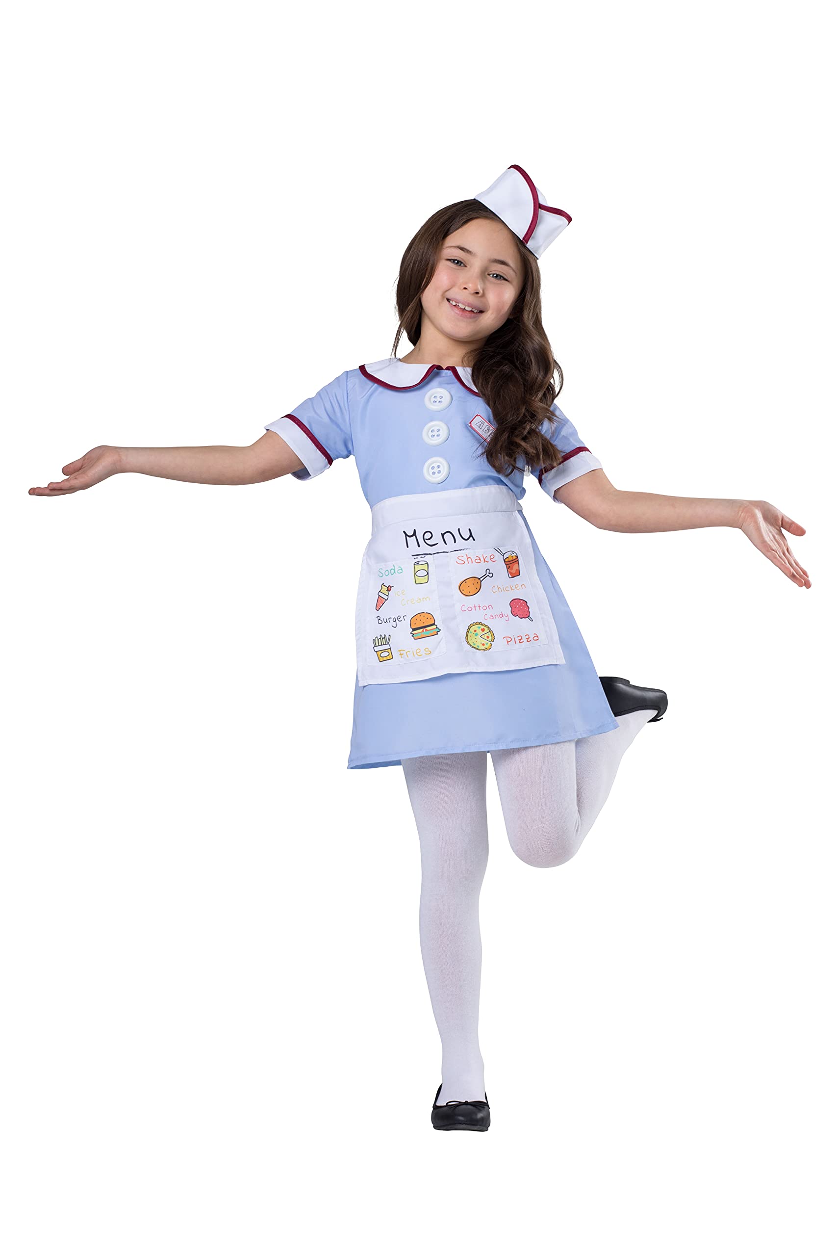 Foto 2 pulgar | Costume Dress Up America Diner Waitress Para Niños, Color Azul - Venta Internacional.