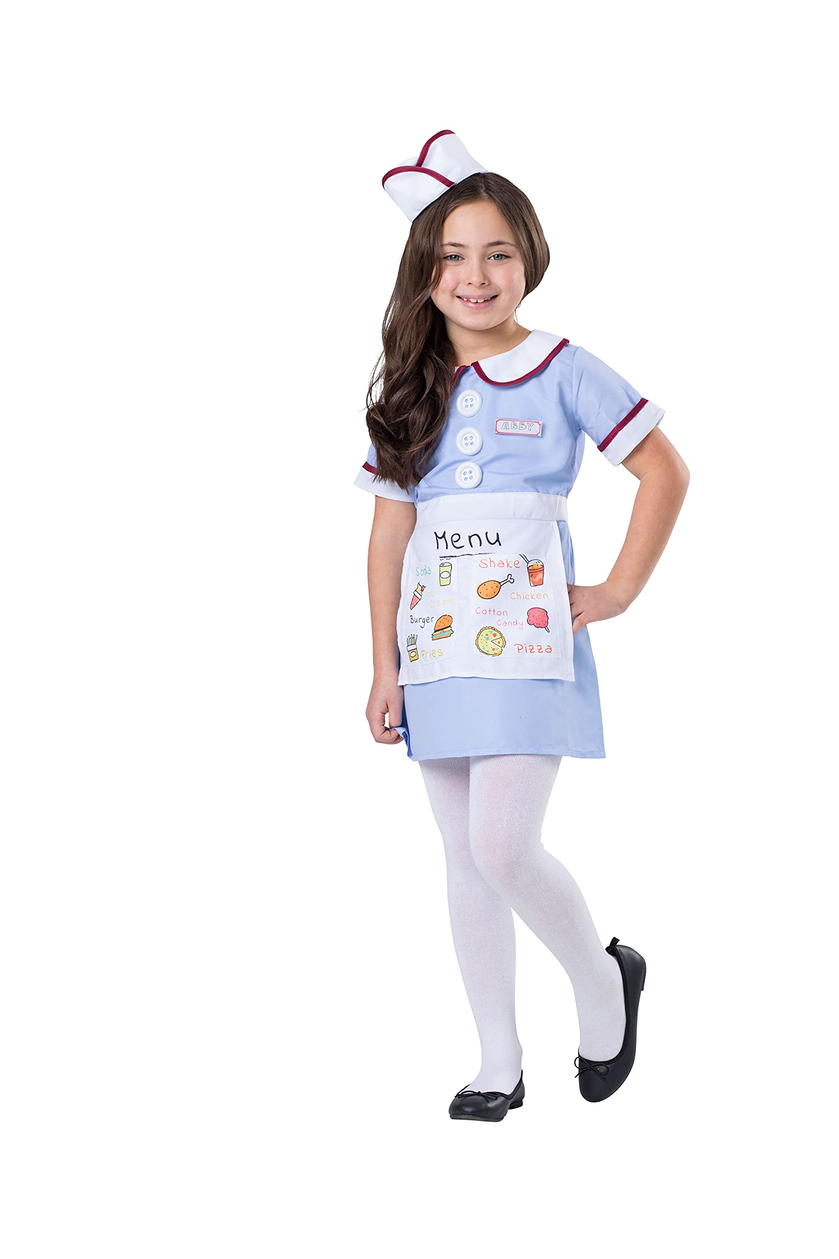 Foto 4 pulgar | Costume Dress Up America Diner Waitress Para Niños, Color Azul - Venta Internacional.