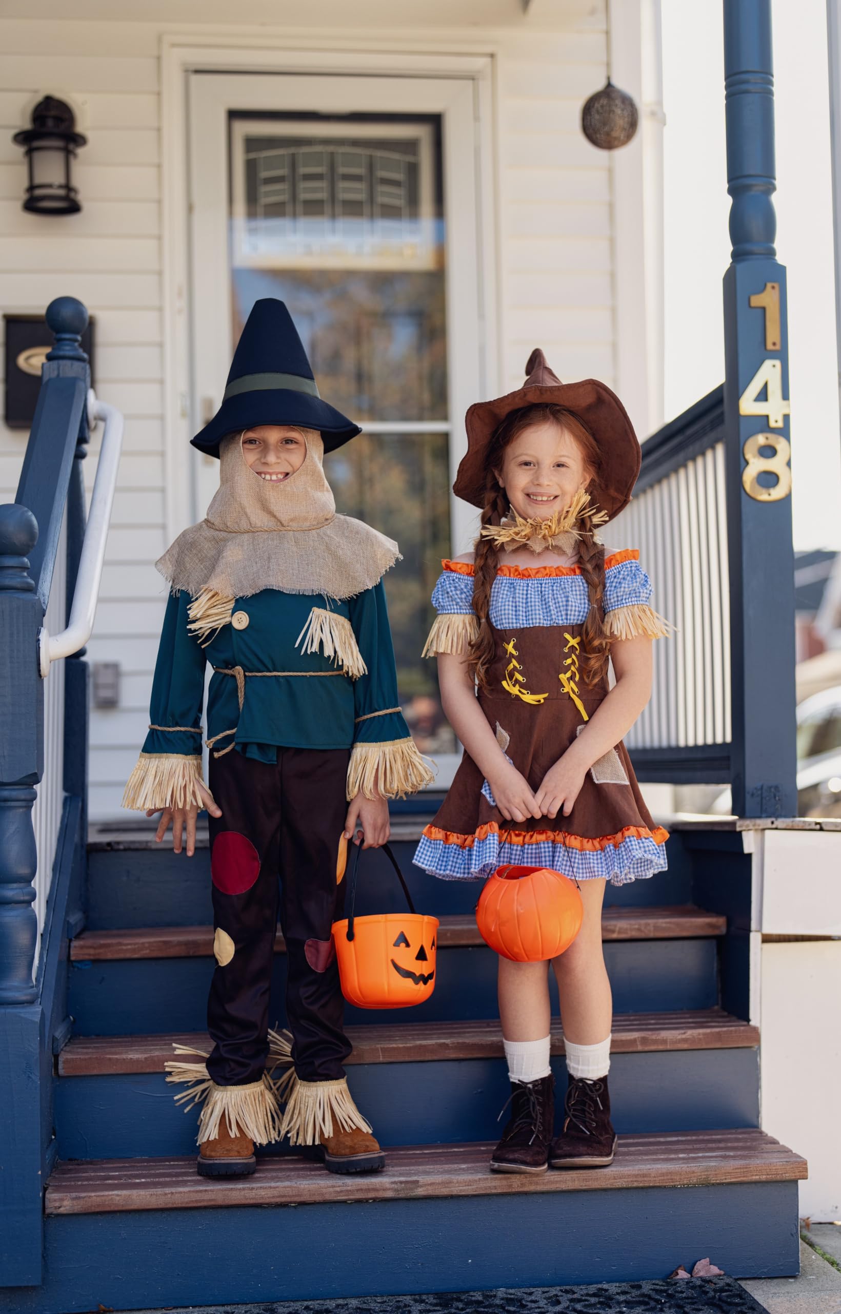 Foto 4 | Disfraz De Espantapájaros Dress Up America Para Niños, Conjunto De Calabaza - Venta Internacional.