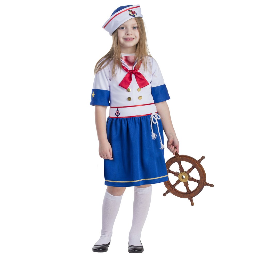 Foto 2 pulgar | Disfraz Dress Up America Sailor Para Niñas Con Sombrero - Venta Internacional.