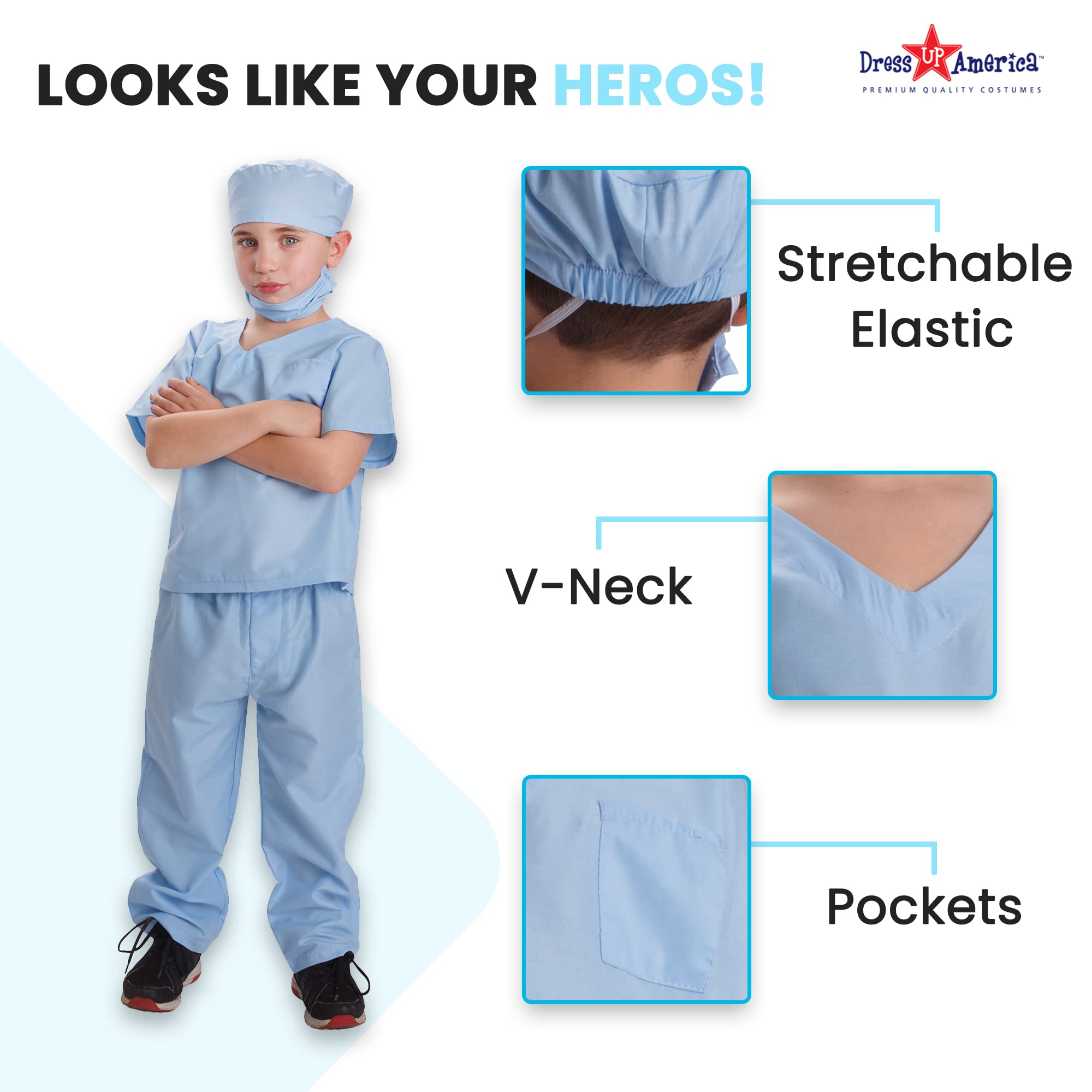 Foto 4 pulgar | Costume Dress Up America Doctor Scrubs Para Niños - Venta Internacional.