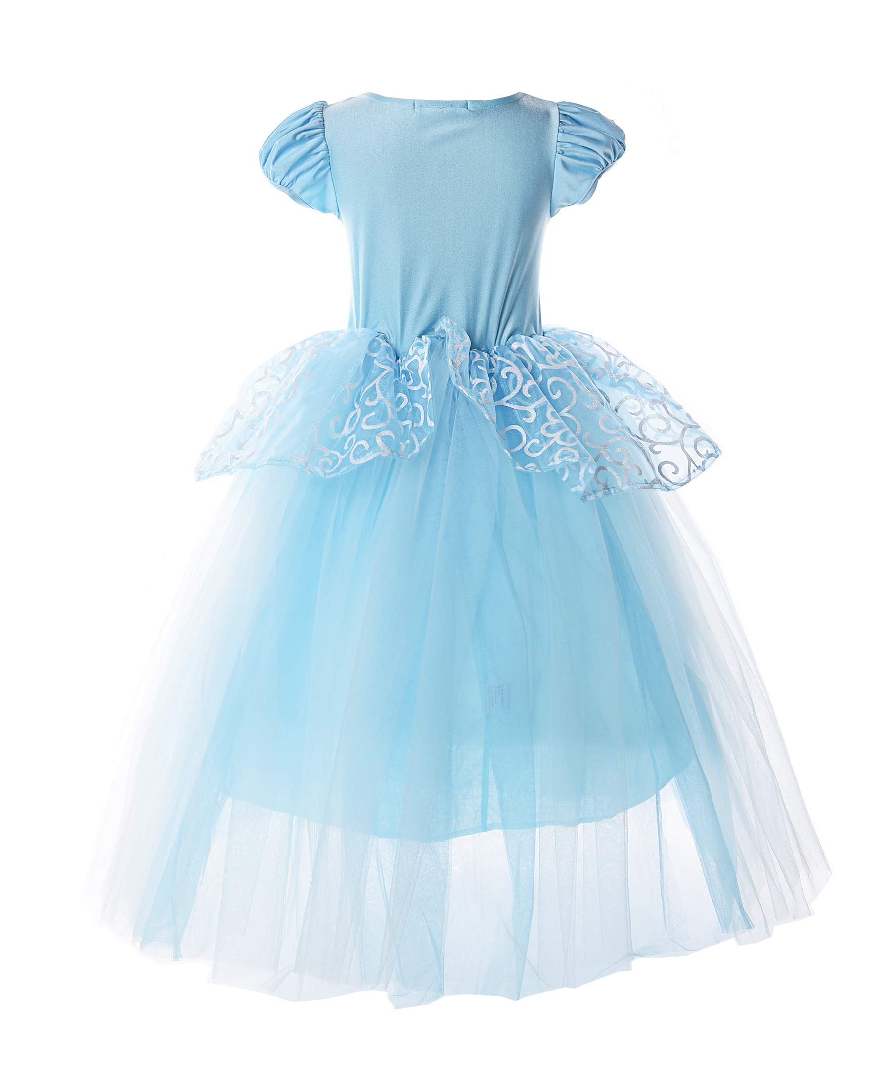 Foto 3 | Vestido De Princesa Costume Jerrisapparel Para Niñas, Azul Con Accesorios - Venta Internacional.