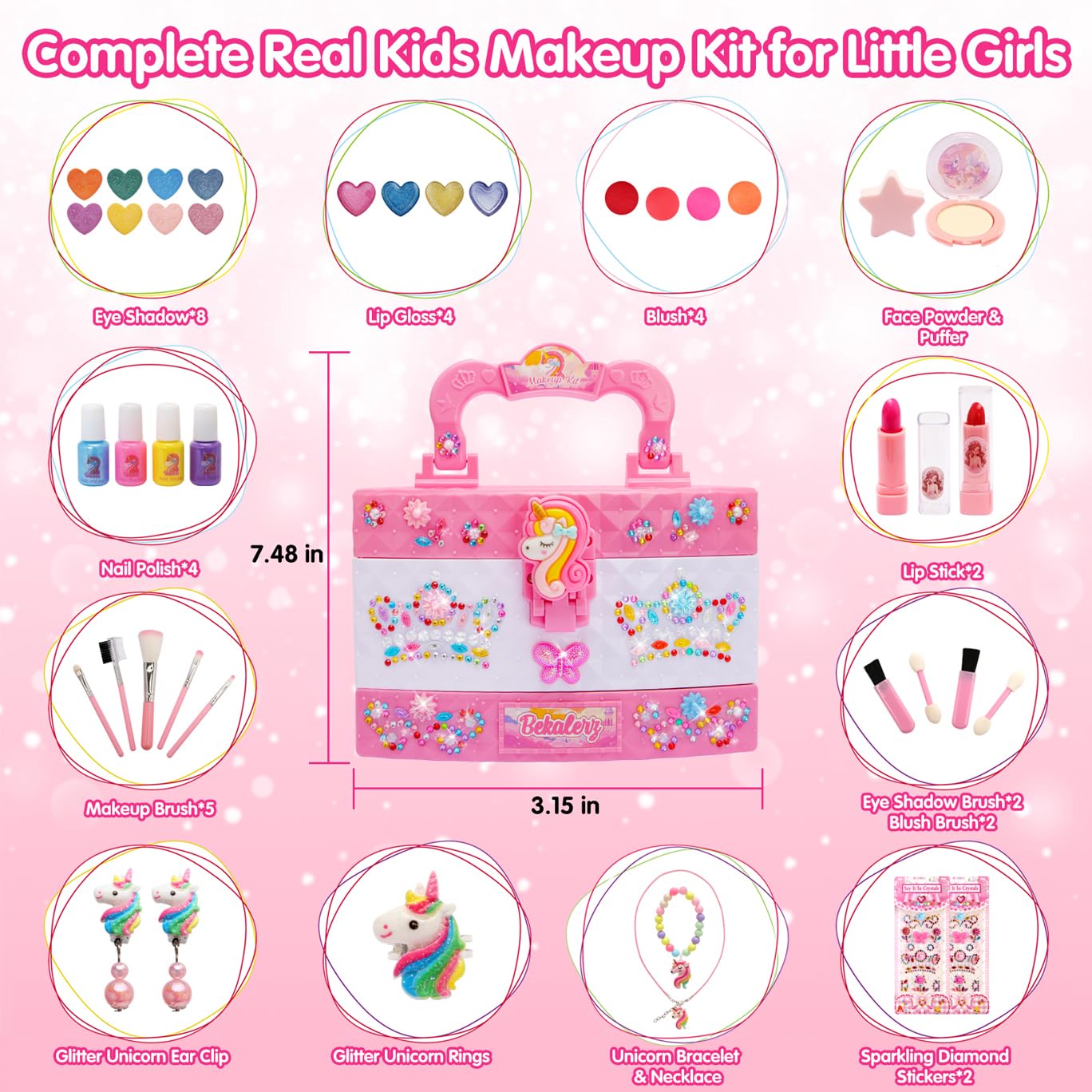 Foto 5 pulgar | Toys Bekalerz Para Niñas De 3 A 12 Años Con Kit De Maquillaje - Venta Internacional.