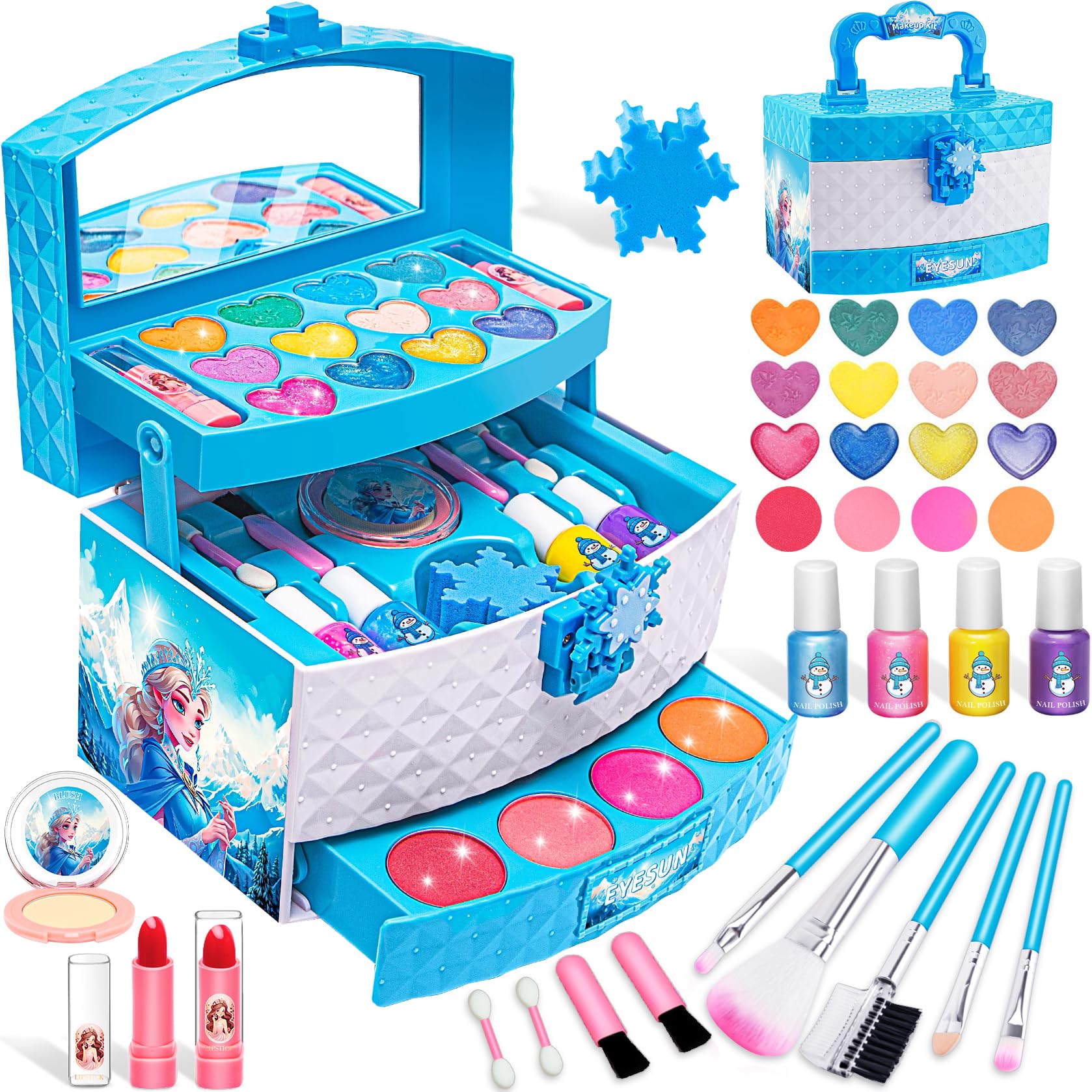 Kit De Maquillaje Eye Sun Para Niñas De 3 A 12 Años Con Tema De Frozen - Venta Internacional.