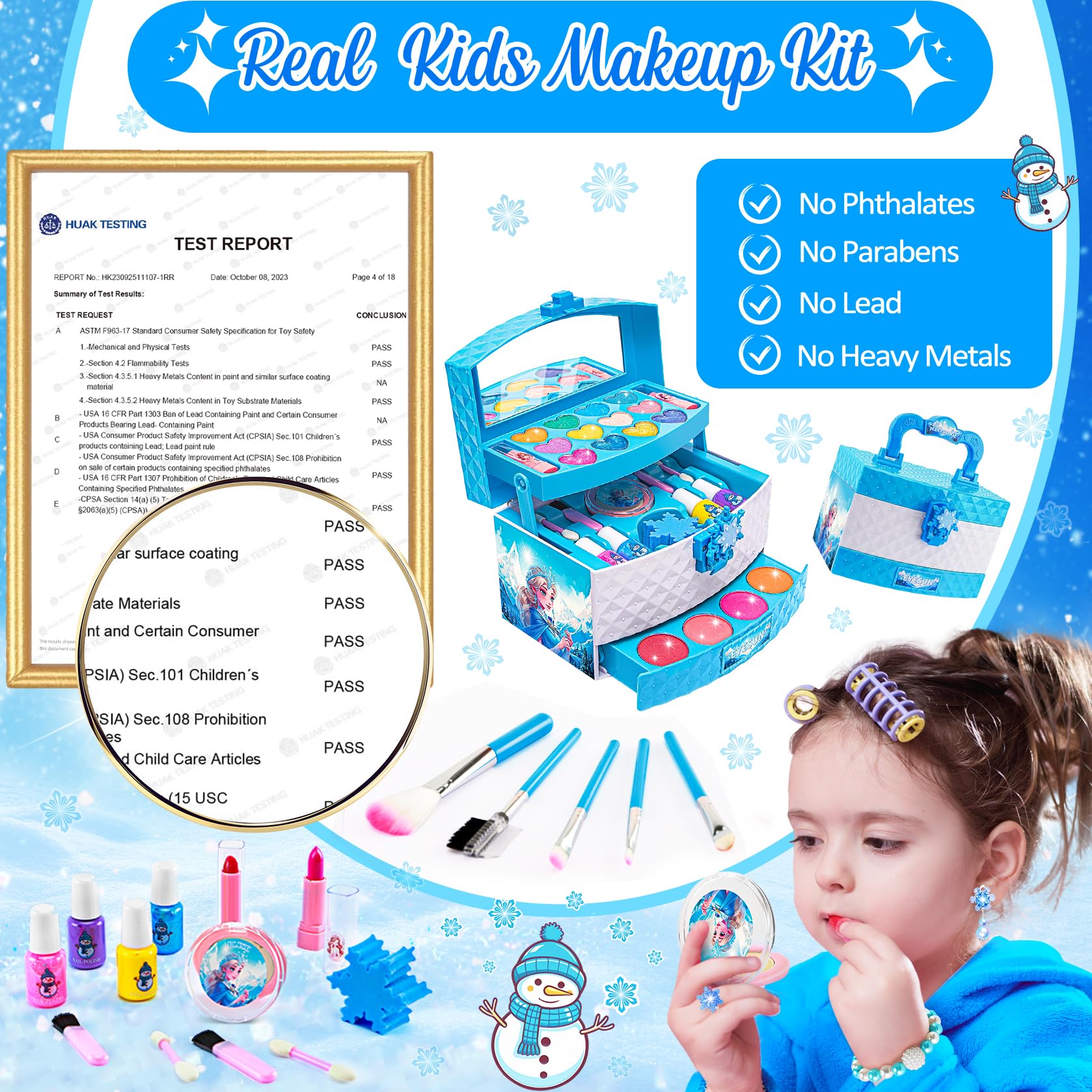 Foto 3 pulgar | Kit De Maquillaje Eye Sun Para Niñas De 3 A 12 Años Con Tema De Frozen - Venta Internacional.