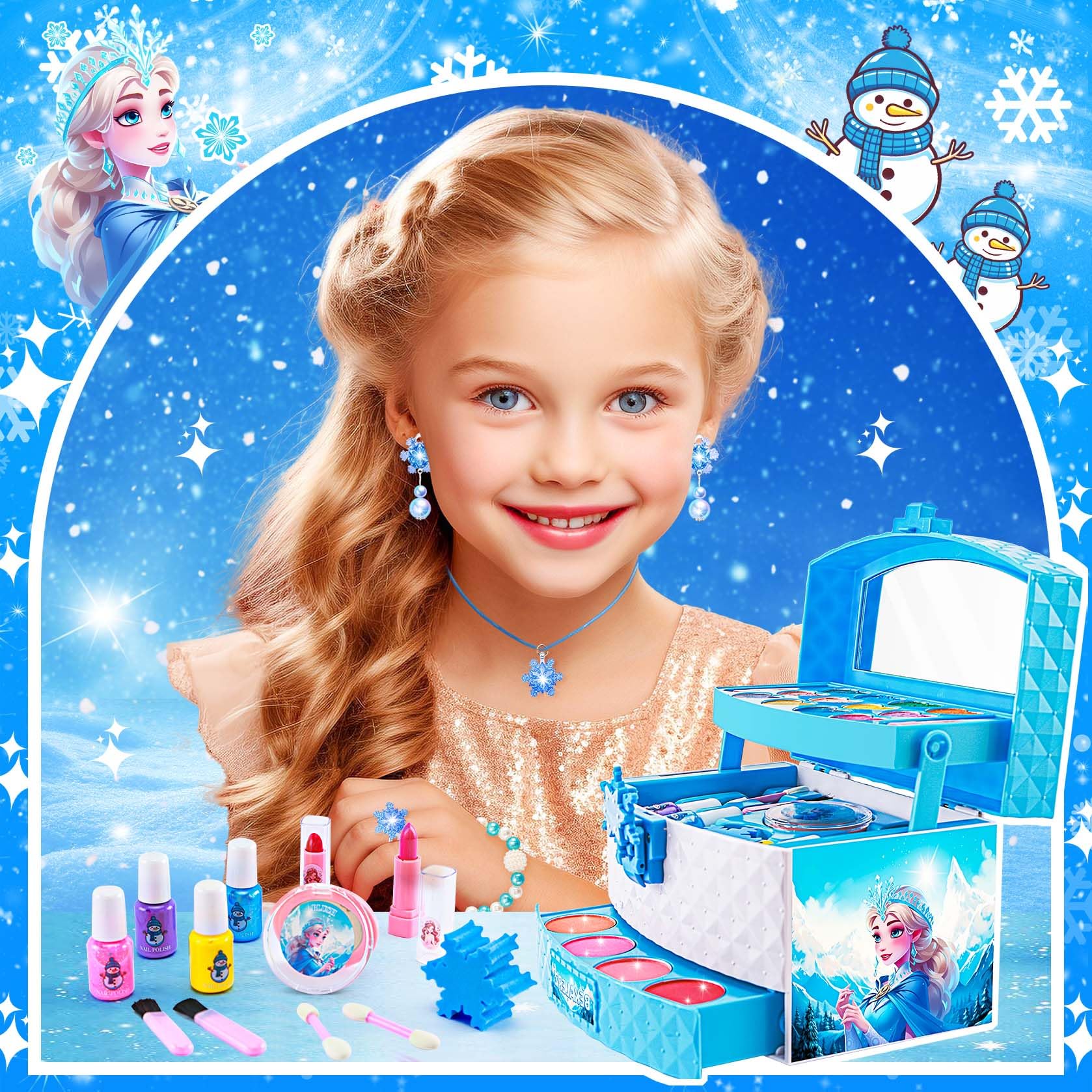 Foto 4 pulgar | Kit De Maquillaje Eye Sun Para Niñas De 3 A 12 Años Con Tema De Frozen - Venta Internacional.